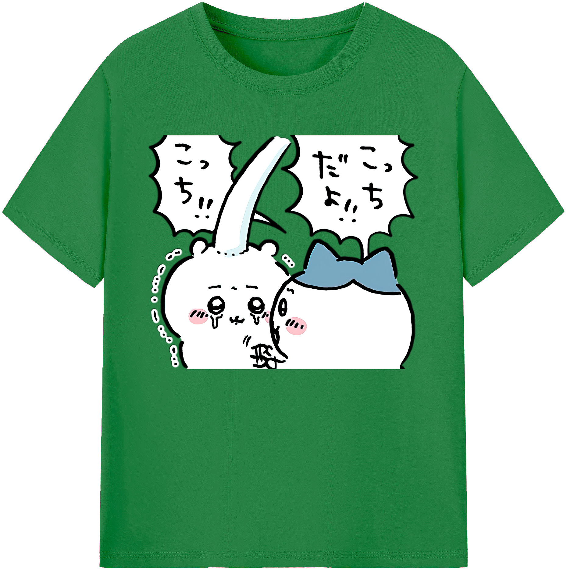 （画像用） ちいかわ ハチワレ Chii-kawa hachiware 綿100％ メンズ半袖Tシャツ｜肌触りやわらか＆通気性