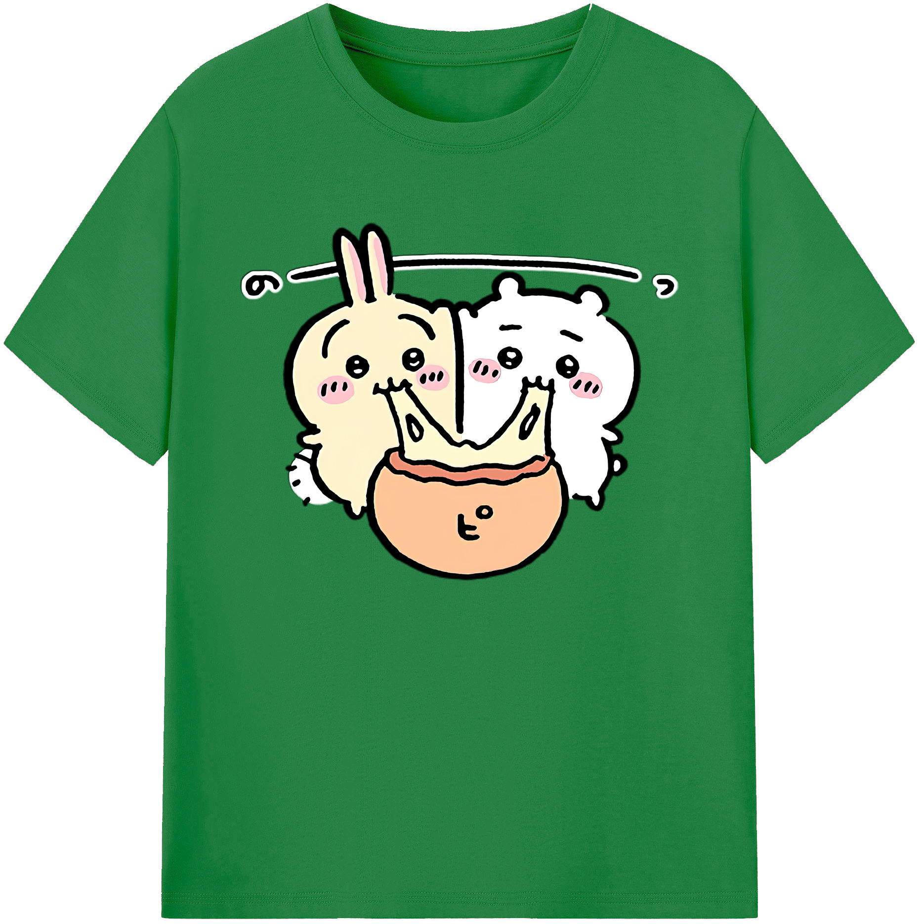 （画像用） ちいかわ うさぎ Chii-kawa usagi 綿100％ メンズ半袖Tシャツ｜肌触りやわらか＆通気性