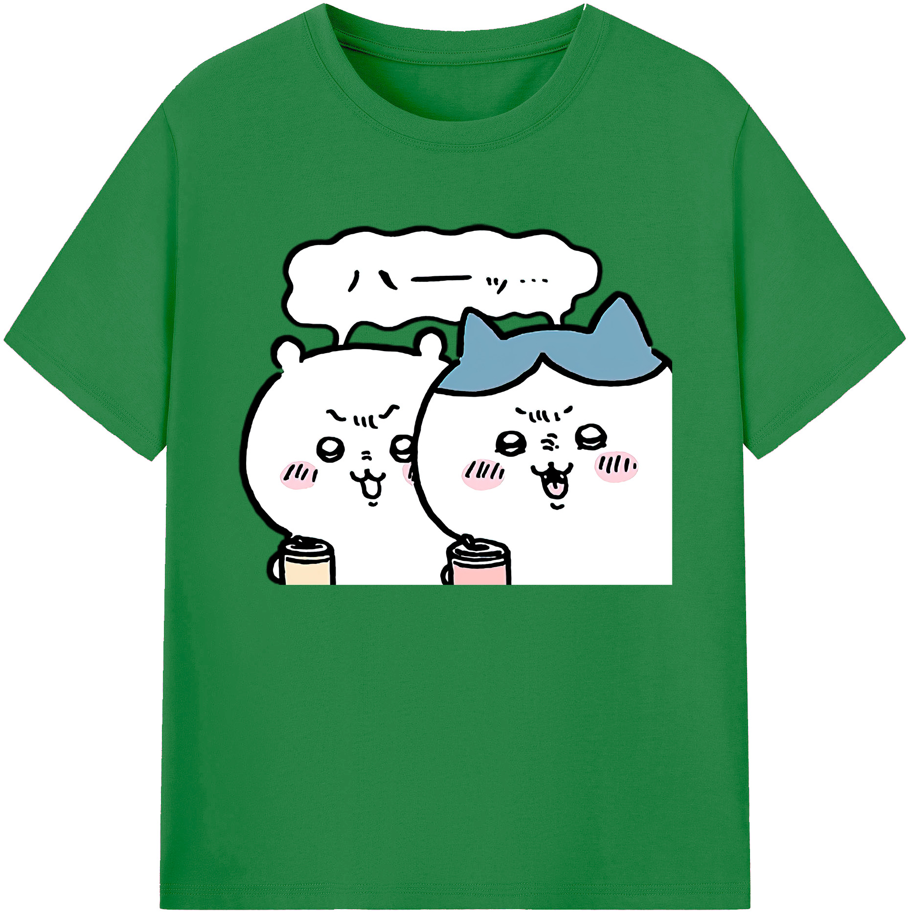 （画像用） ちいかわ ハチワレ Chii-kawa hachiware 綿100％ メンズ半袖Tシャツ｜肌触りやわらか＆通気性