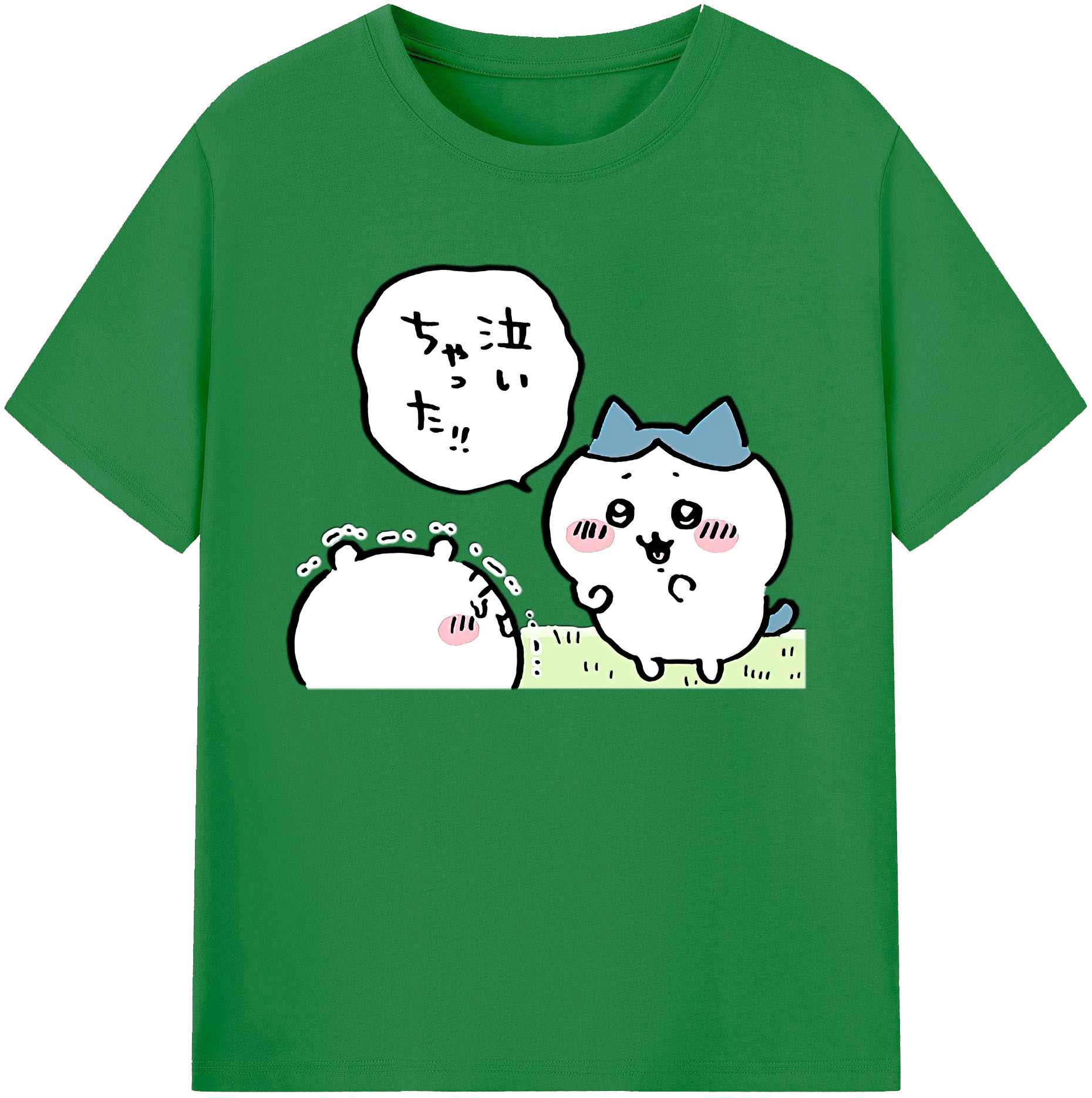 （画像用） ちいかわ ハチワレ Chii-kawa hachiware 綿100％ メンズ半袖Tシャツ｜肌触りやわらか＆通気性