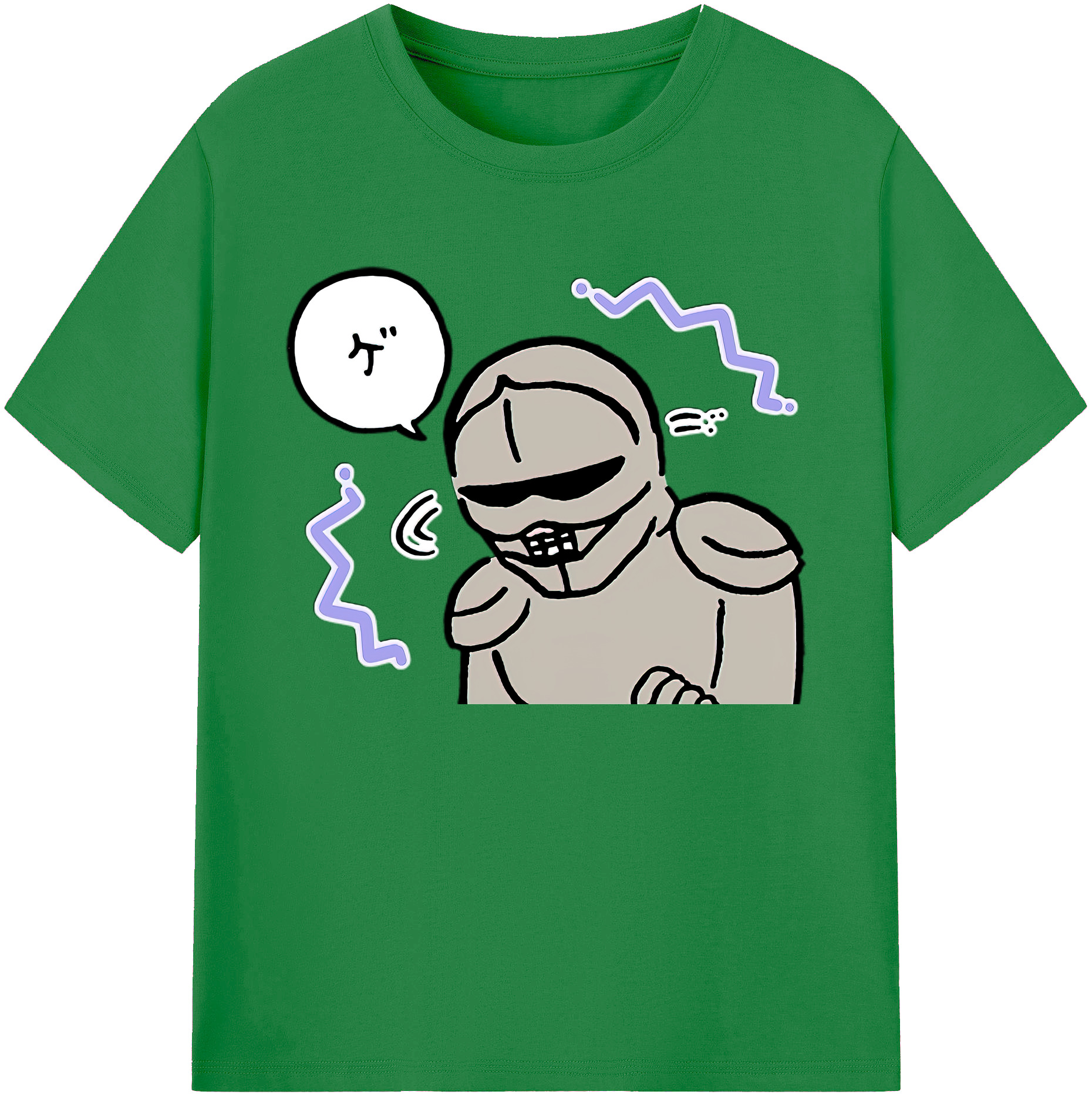 （画像用） ちいかわ 労働の鎧さん Chii-kawa Mr. Armor of Labor 綿100％ メンズ半袖Tシャツ｜肌触りやわらか＆通気性
