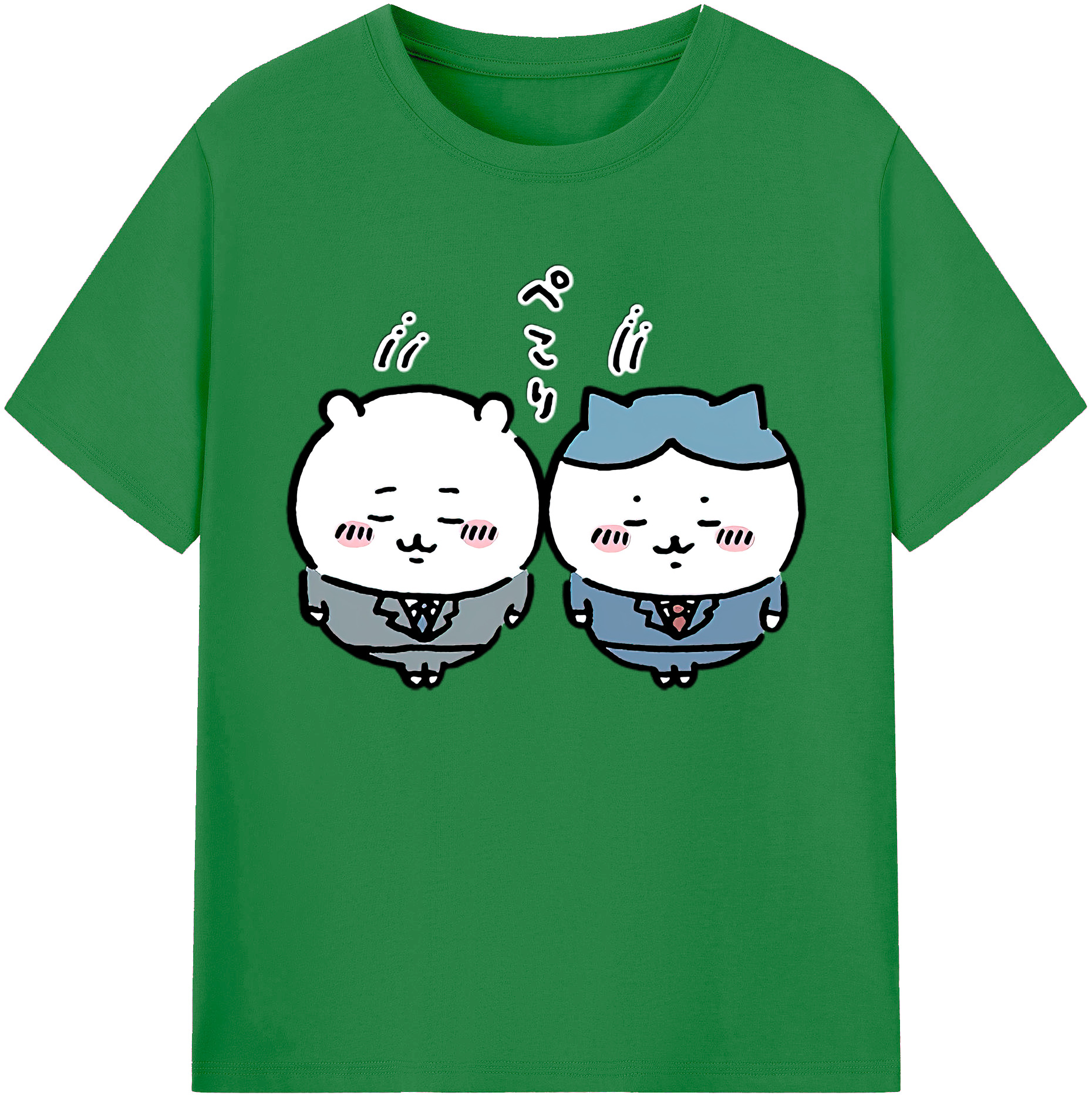 （画像用） ちいかわ ハチワレ Chii-kawa hachiware 綿100％ メンズ半袖Tシャツ｜肌触りやわらか＆通気性