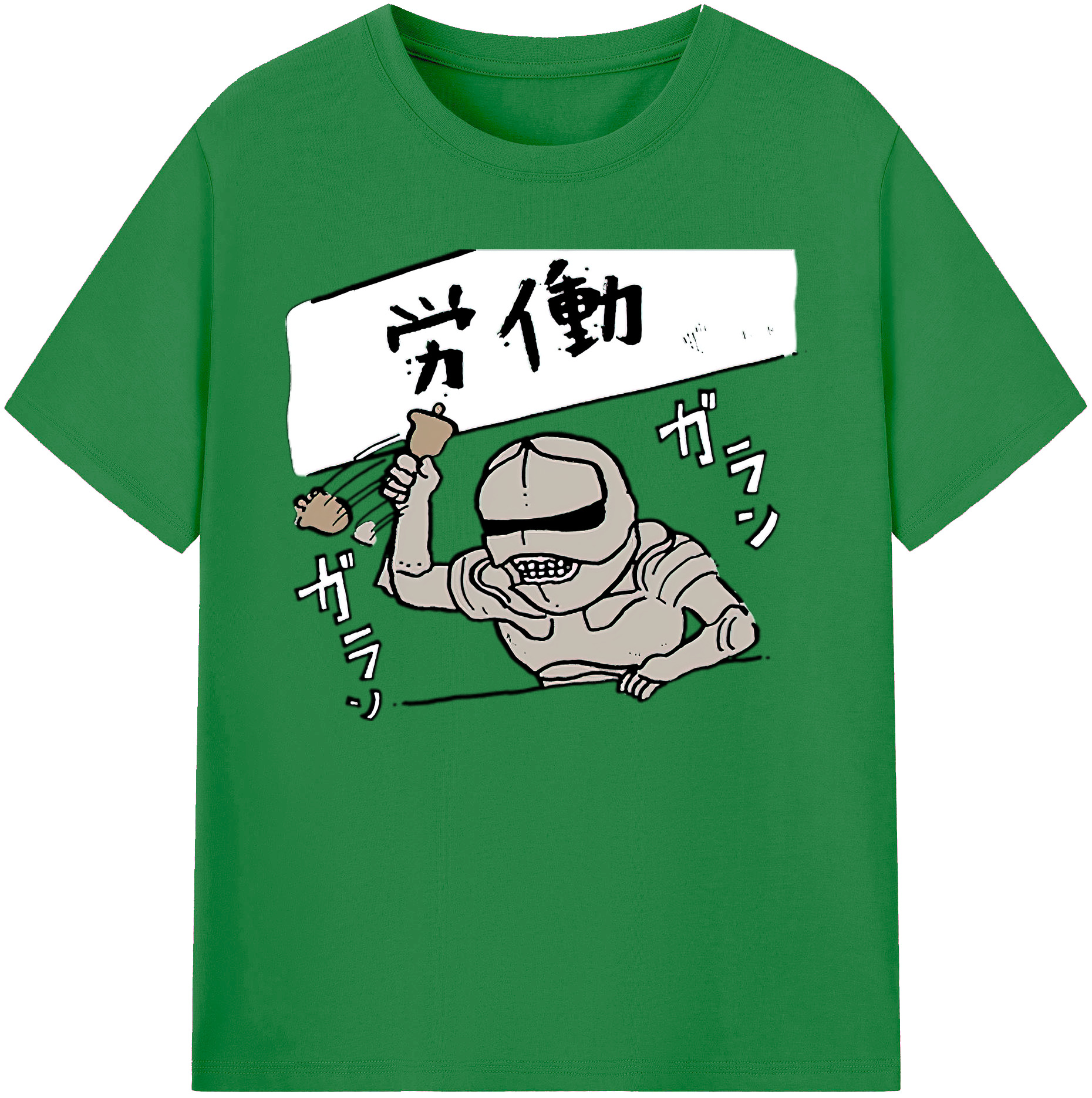 （画像用） ちいかわ 労働の鎧さん Chii-kawa Mr. Armor of Labor 綿100％ メンズ半袖Tシャツ｜肌触りやわらか＆通気性