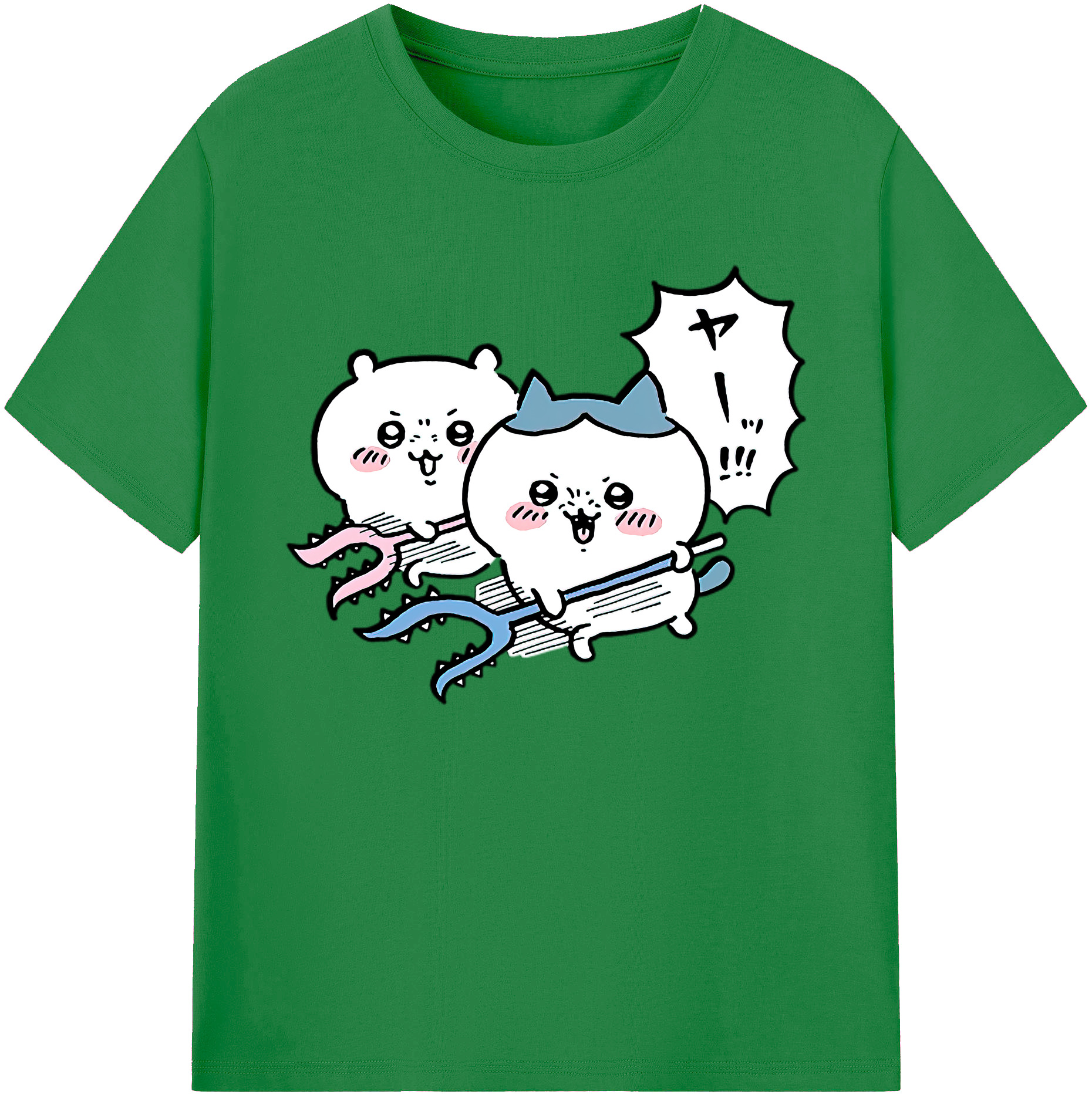 （画像用） ちいかわ ハチワレ Chii-kawa hachiware 綿100％ メンズ半袖Tシャツ｜肌触りやわらか＆通気性