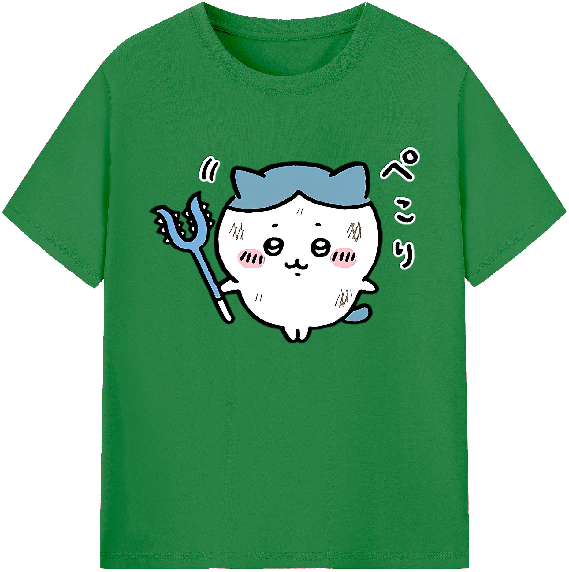 （画像用） ちいかわ ハチワレ Chii-kawa hachiware 綿100％ メンズ半袖Tシャツ｜肌触りやわらか＆通気性