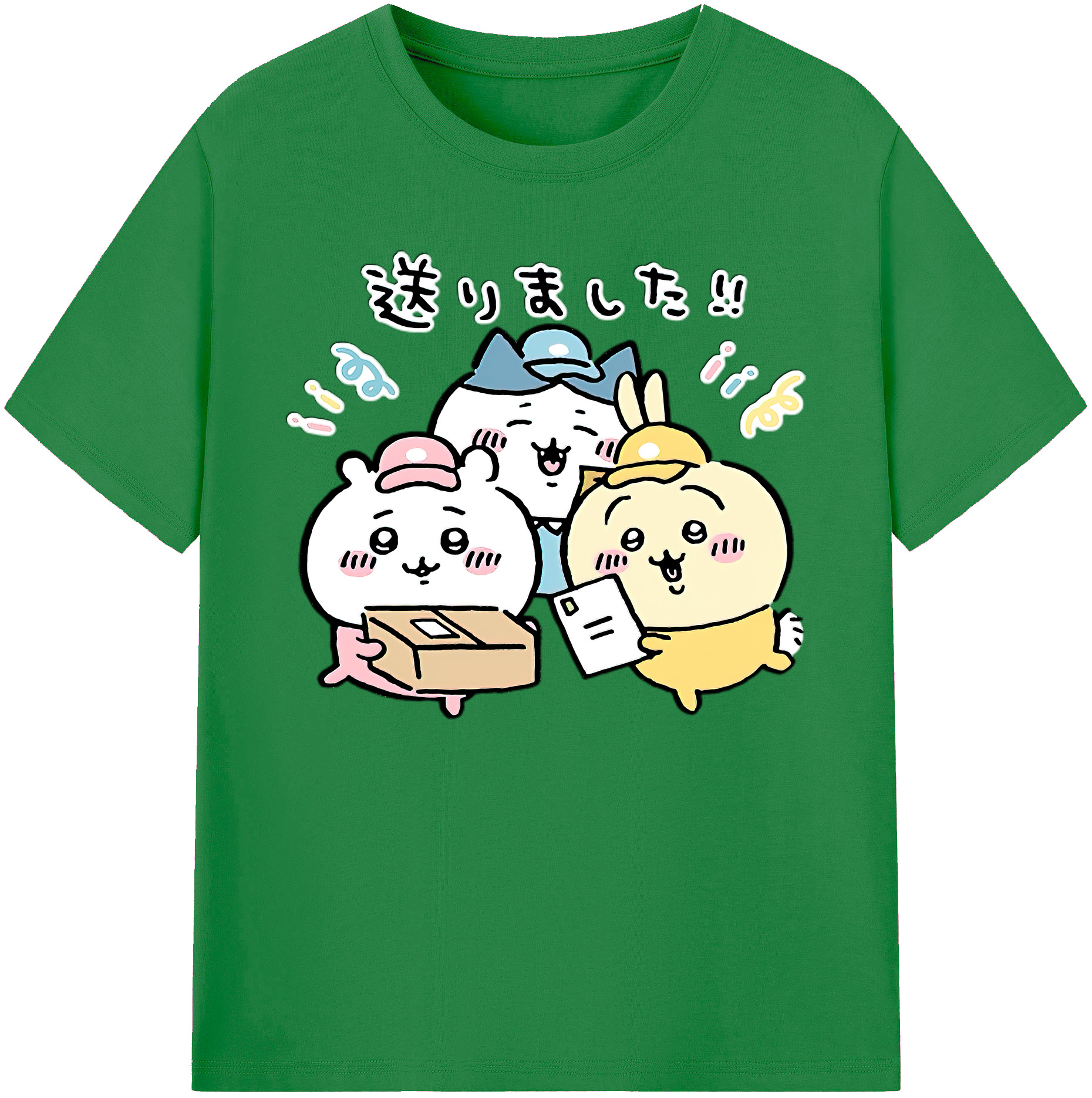 （画像用） ちいかわ ハチワレ Chii-kawa hachiware 綿100％ メンズ半袖Tシャツ｜肌触りやわらか＆通気性