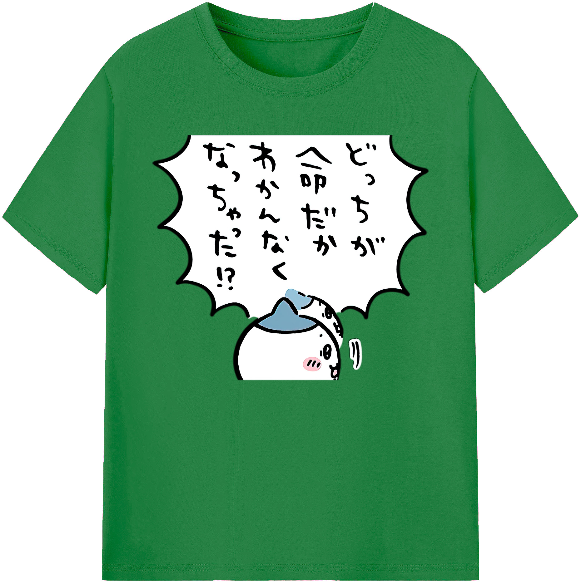 （画像用） ちいかわ ハチワレ Chii-kawa hachiware 綿100％ メンズ半袖Tシャツ｜肌触りやわらか＆通気性