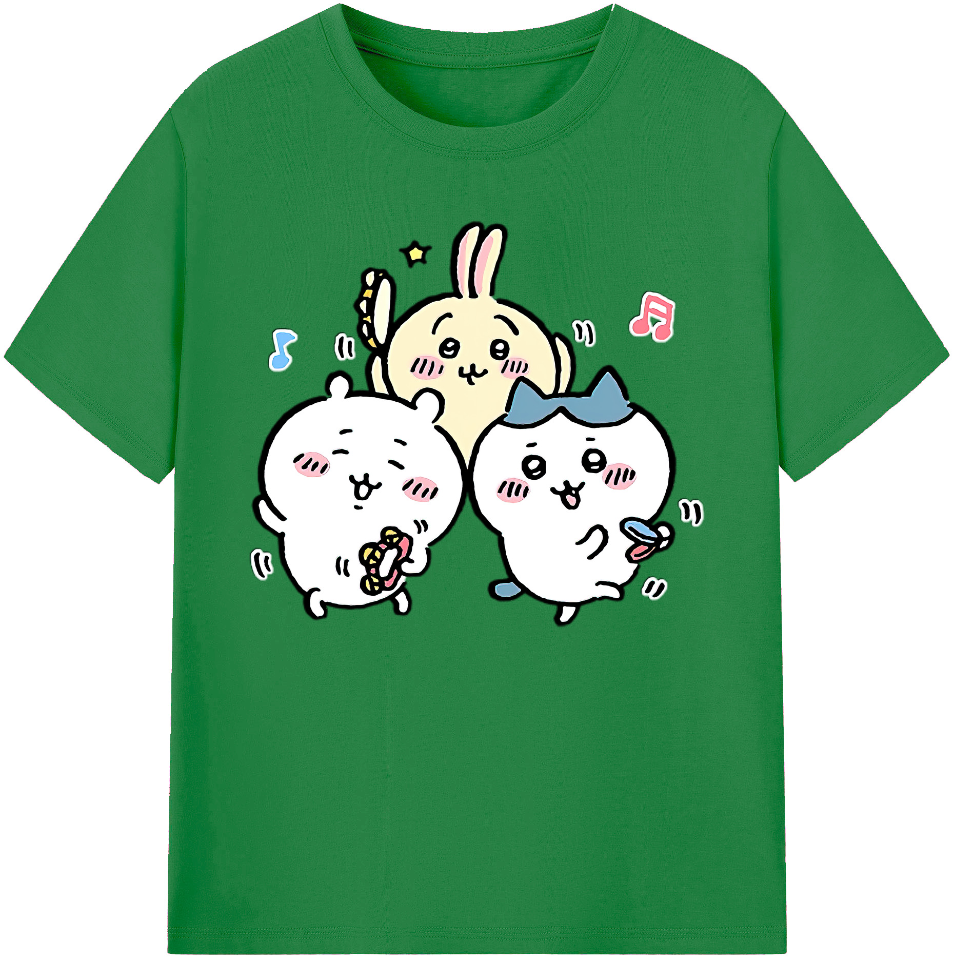 （画像用） ちいかわ ハチワレ Chii-kawa hachiware 綿100％ メンズ半袖Tシャツ｜肌触りやわらか＆通気性