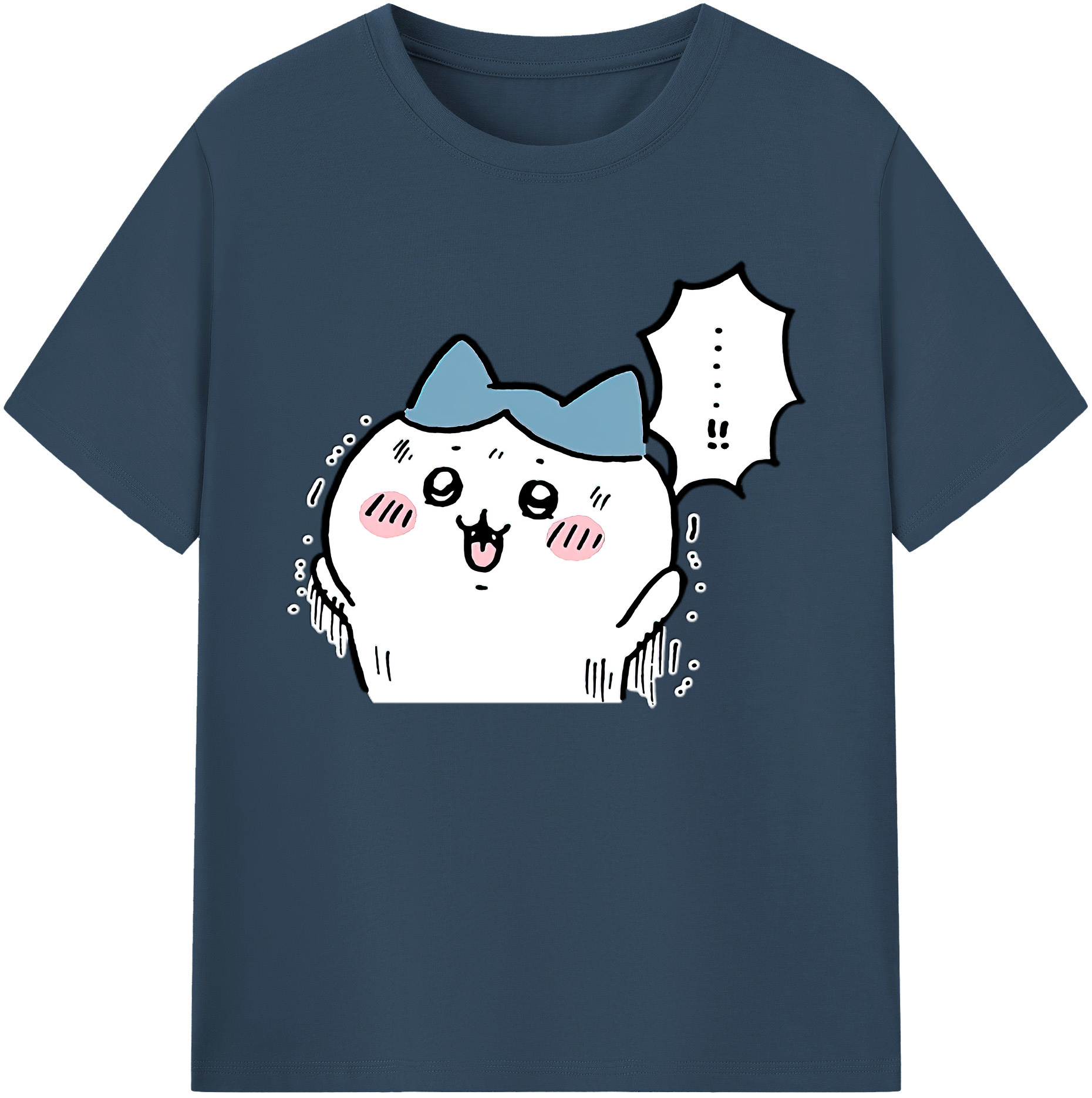 （画像用） ちいかわ ハチワレ Chii-kawa hachiware 綿100％ メンズ半袖Tシャツ｜肌触りやわらか＆通気性