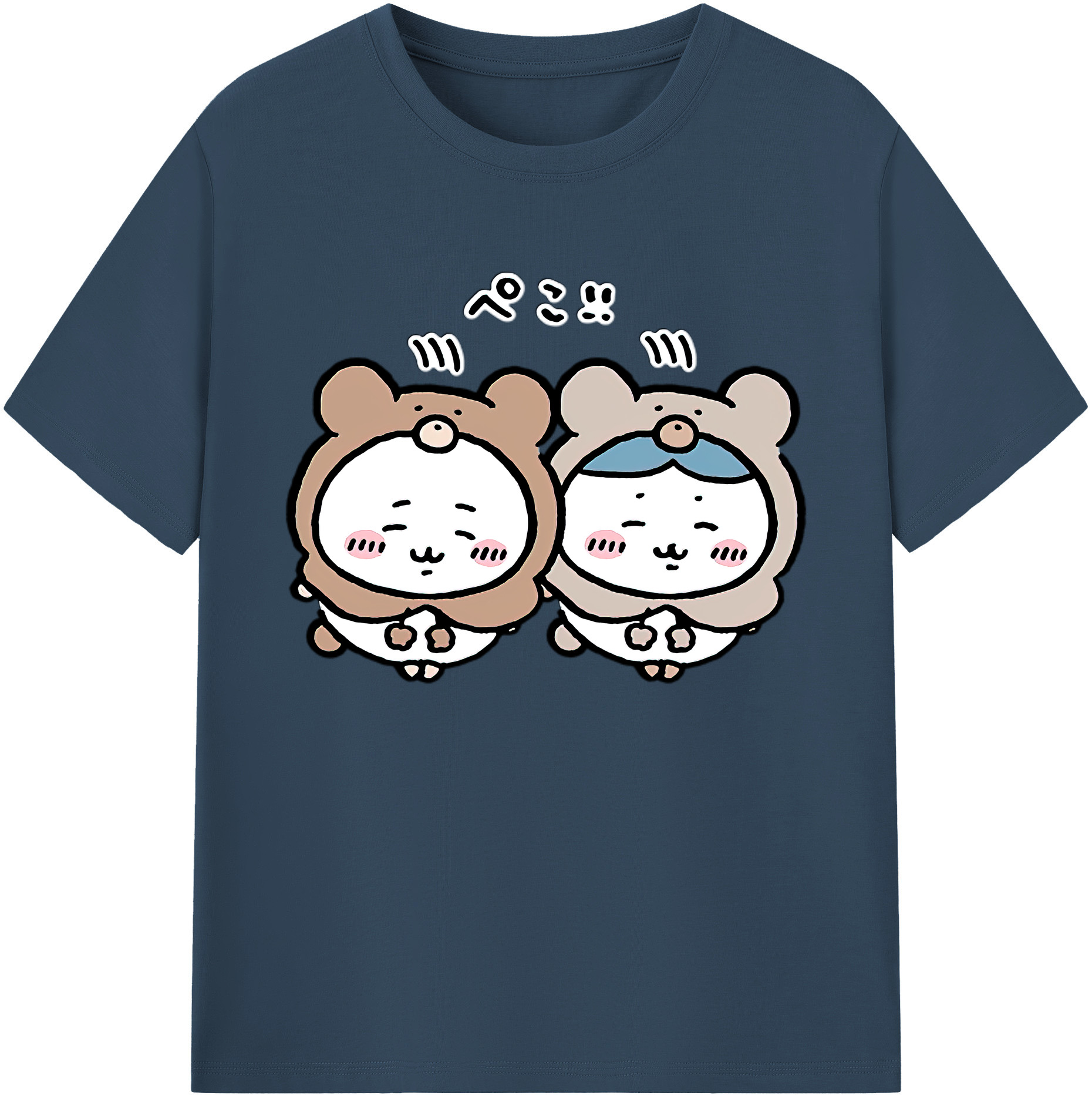 （画像用） ちいかわ ハチワレ Chii-kawa hachiware 綿100％ メンズ半袖Tシャツ｜肌触りやわらか＆通気性