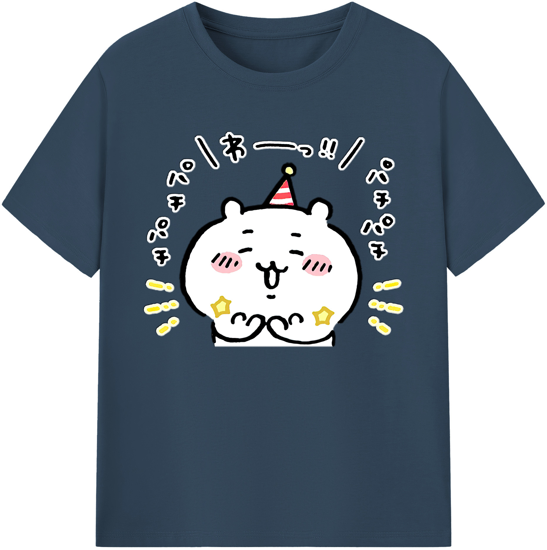（画像用） ちいかわ ちいかわ Chii-kawa chiikawa 綿100％ メンズ半袖Tシャツ｜肌触りやわらか＆通気性