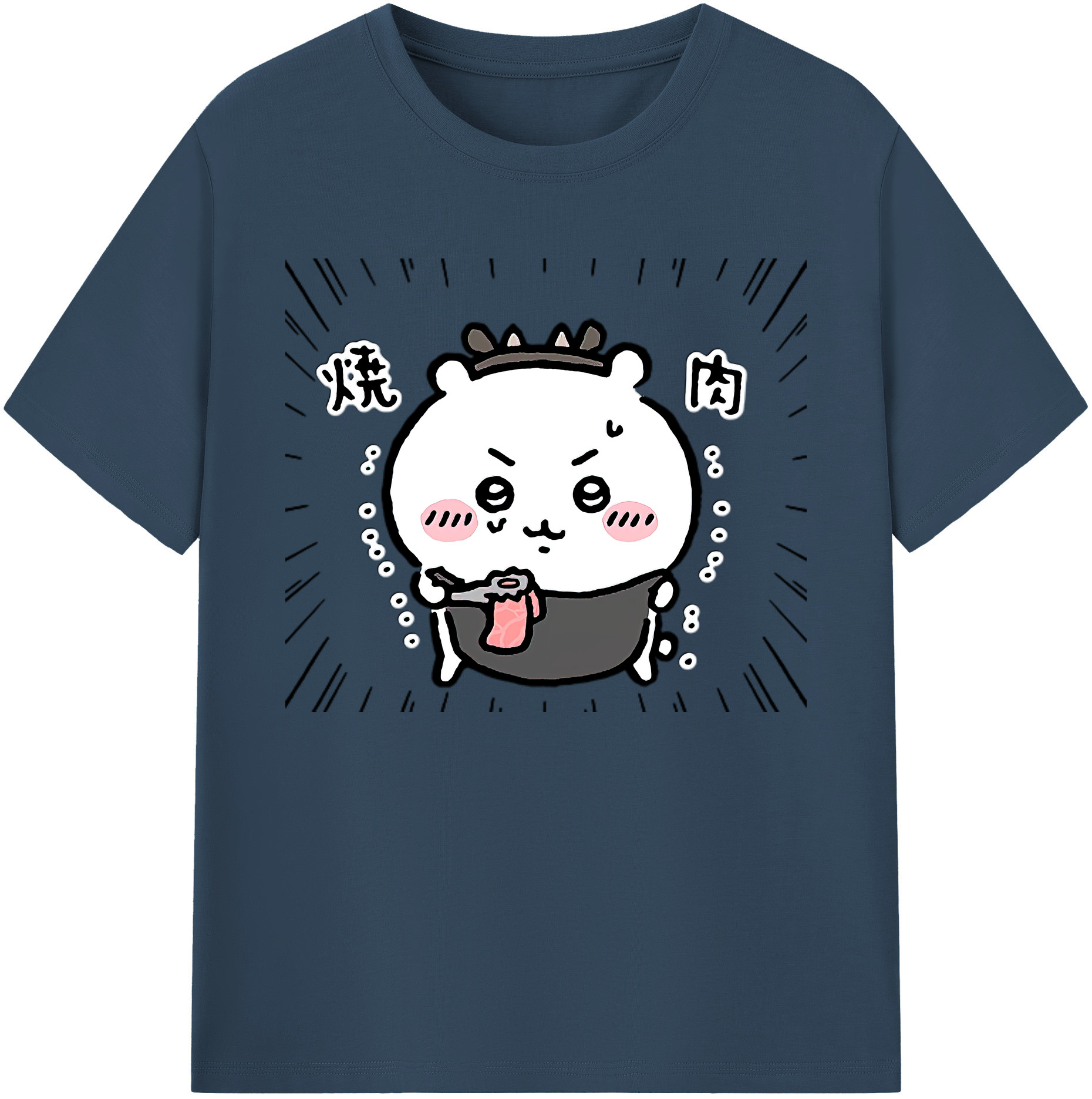 （画像用） ちいかわ ちいかわ Chii-kawa chiikawa 綿100％ メンズ半袖Tシャツ｜肌触りやわらか＆通気性