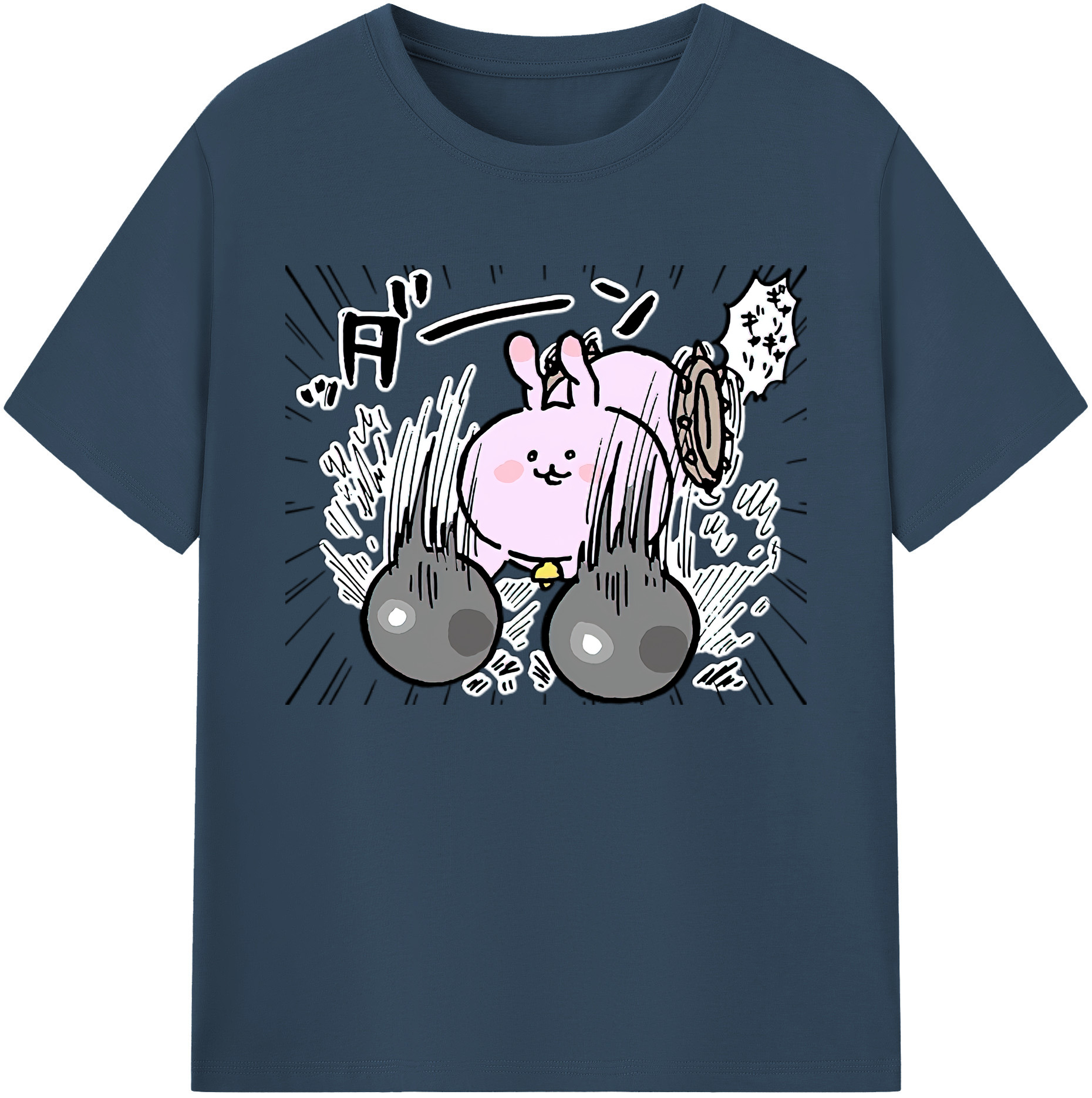 （画像用） ちいかわ うさぎ Chii-kawa usagi 綿100％ メンズ半袖Tシャツ｜肌触りやわらか＆通気性