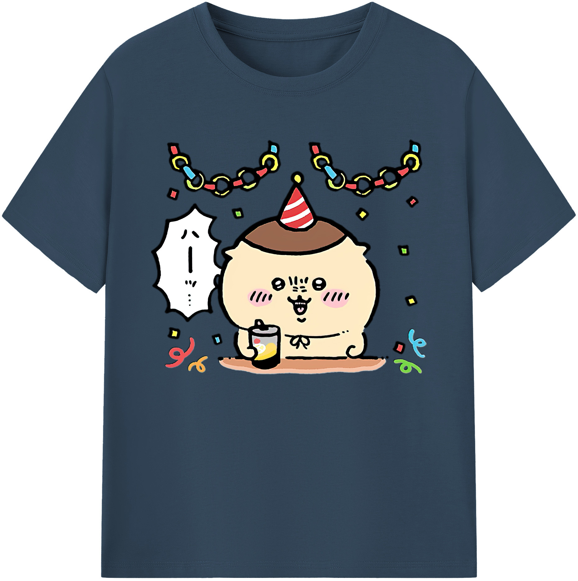 （画像用） ちいかわ くりまんじゅう Chii-kawa kuri manjū 綿100％ メンズ半袖Tシャツ｜肌触りやわらか＆通気性