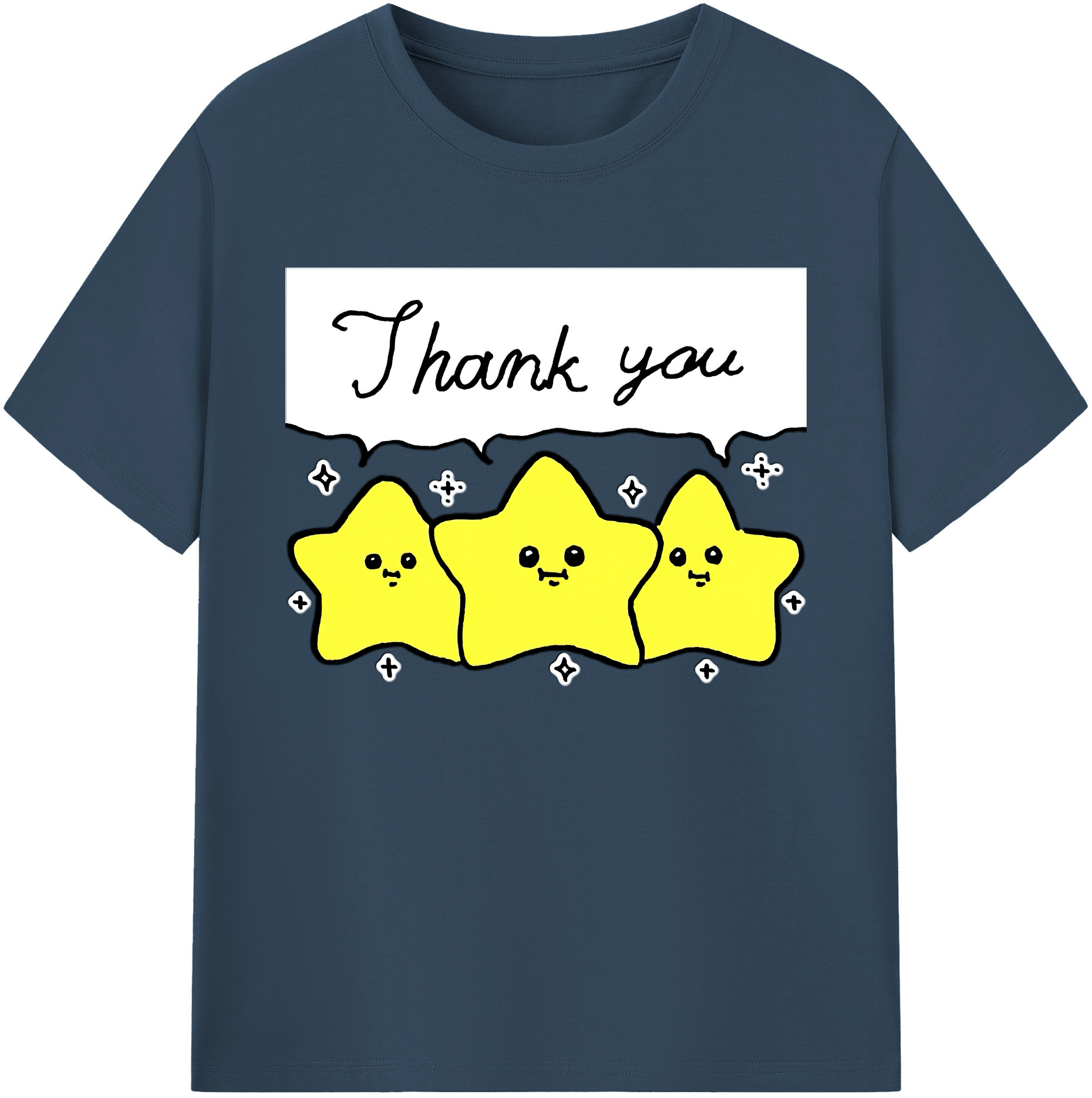 （画像用） ちいかわ 流れ星 Chii-kawa Shooting star 綿100％ メンズ半袖Tシャツ｜肌触りやわらか＆通気性