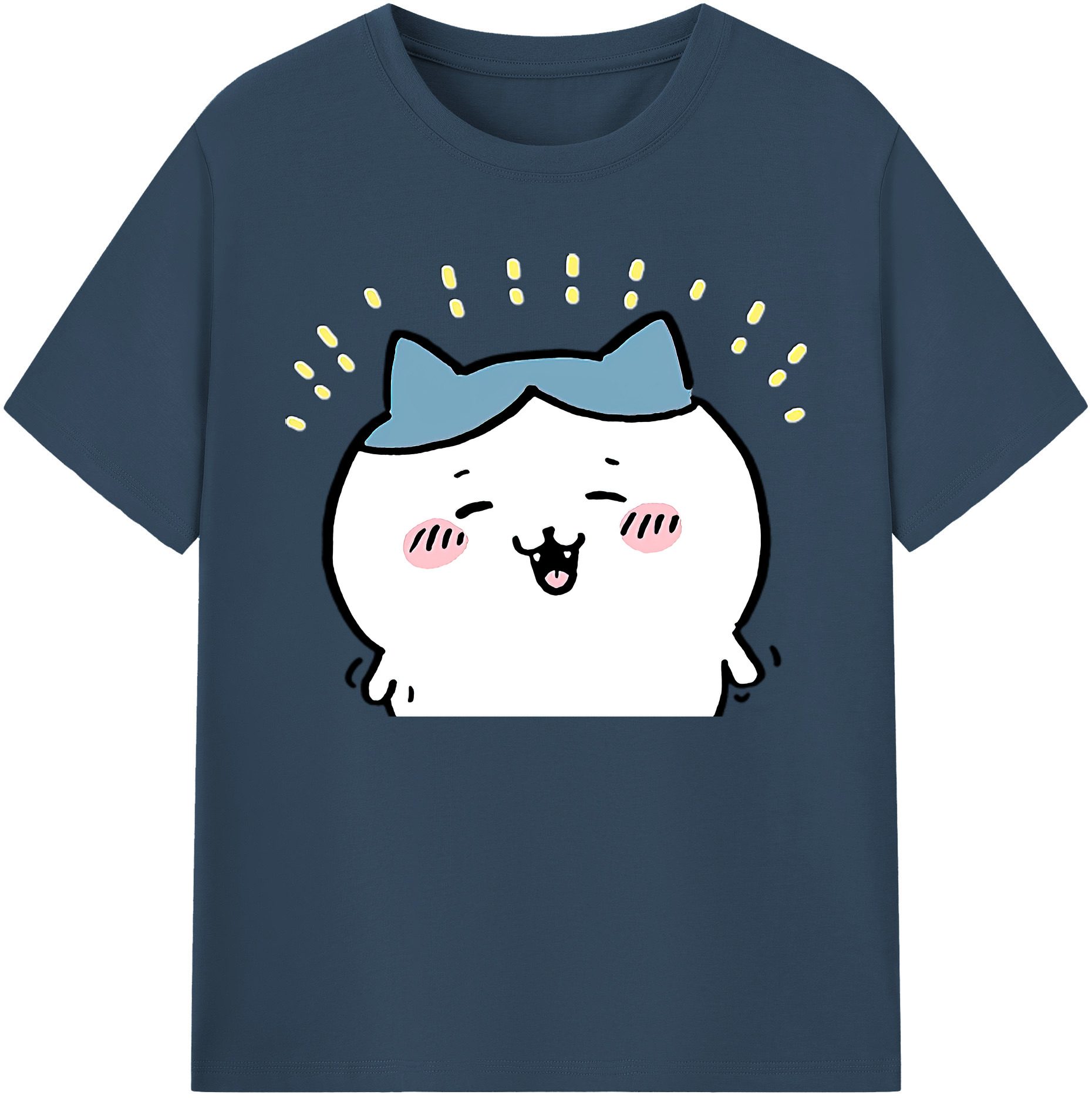 （画像用） ちいかわ ハチワレ Chii-kawa hachiware 綿100％ メンズ半袖Tシャツ｜肌触りやわらか＆通気性