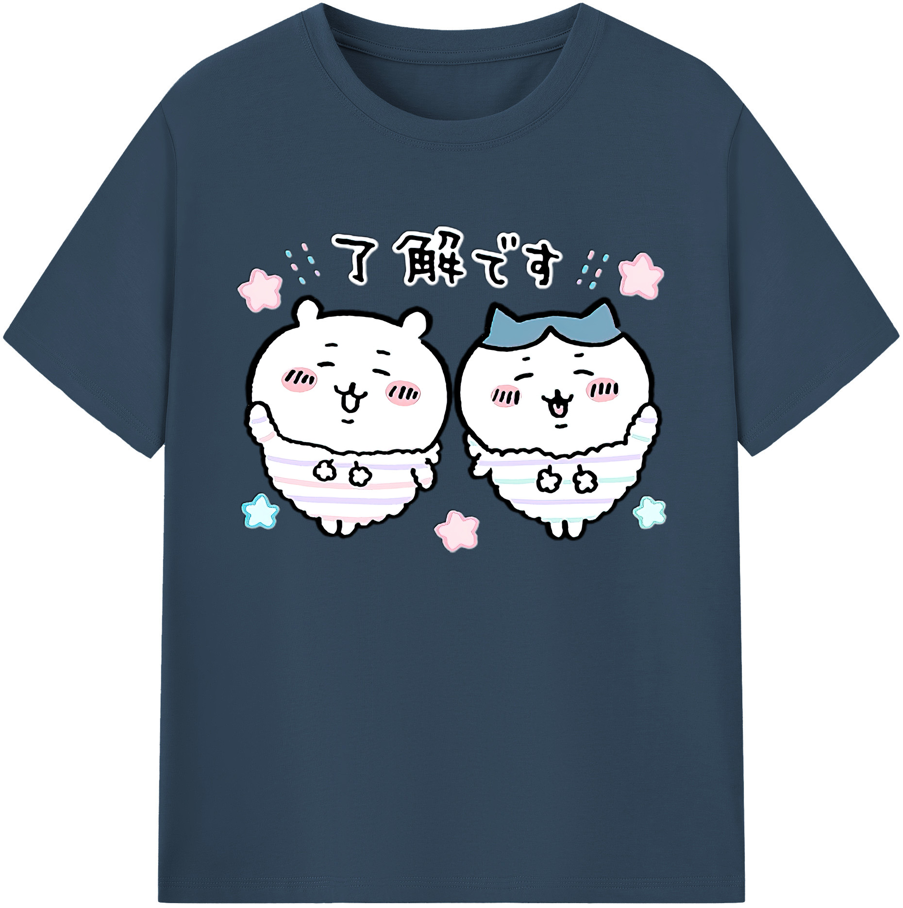 （画像用） ちいかわ ハチワレ Chii-kawa hachiware 綿100％ メンズ半袖Tシャツ｜肌触りやわらか＆通気性