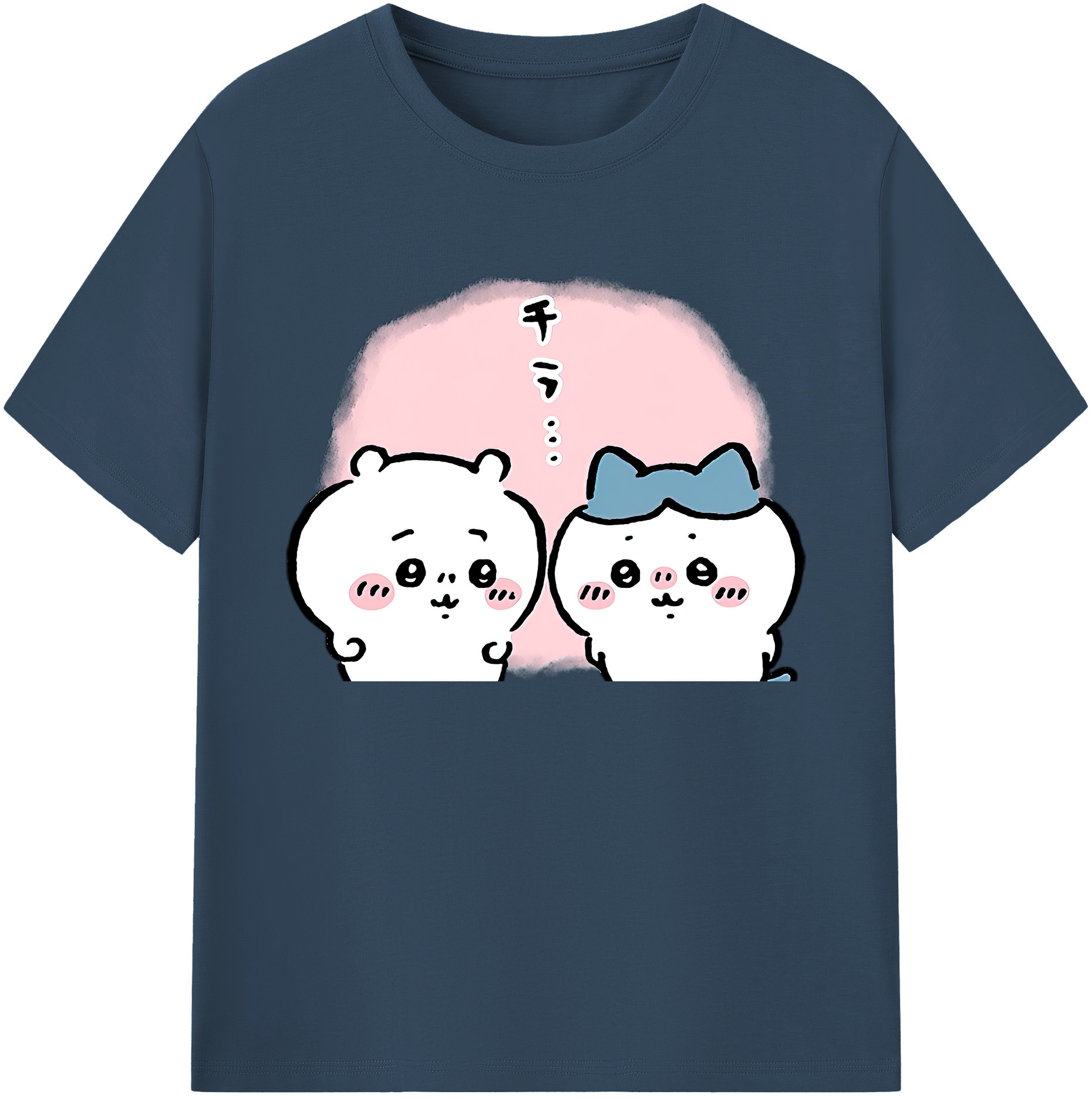 （画像用） ちいかわ ハチワレ Chii-kawa hachiware 綿100％ メンズ半袖Tシャツ｜肌触りやわらか＆通気性