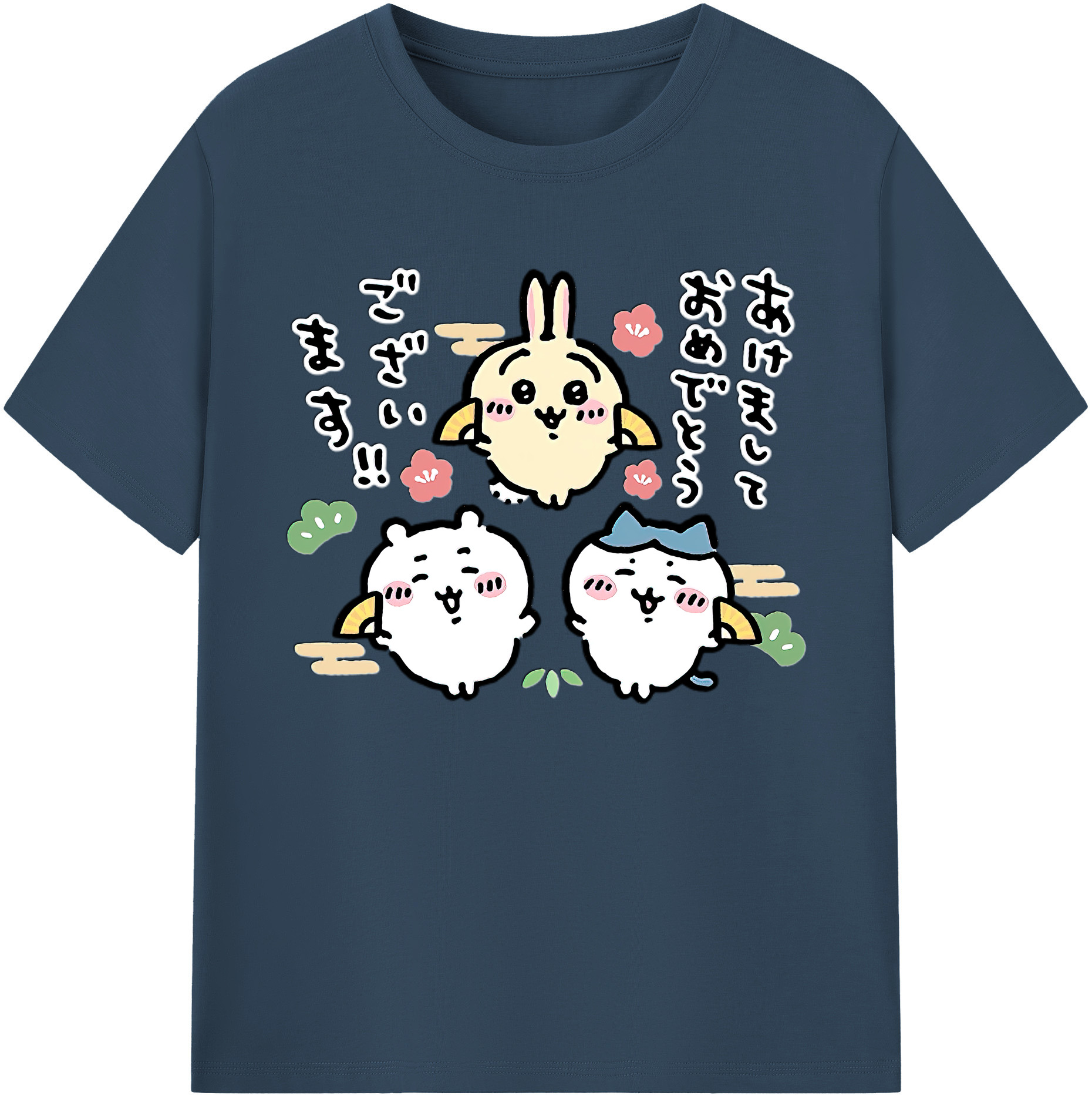（画像用） ちいかわ ちいかわ Chii-kawa chiikawa 綿100％ メンズ半袖Tシャツ｜肌触りやわらか＆通気性