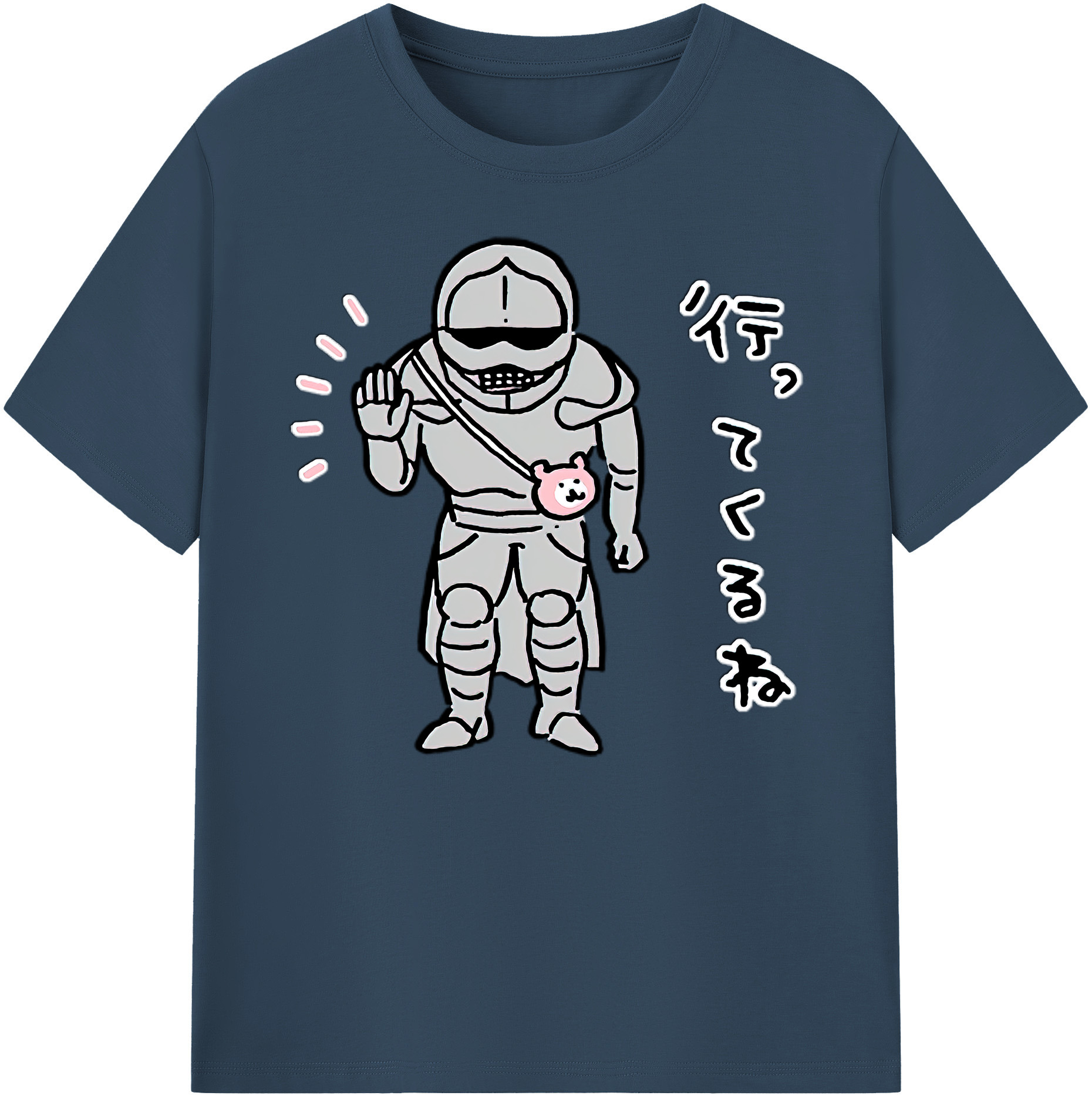 （画像用） ちいかわ 労働の鎧さん Chii-kawa Mr. Armor of Labor 綿100％ メンズ半袖Tシャツ｜肌触りやわらか＆通気性