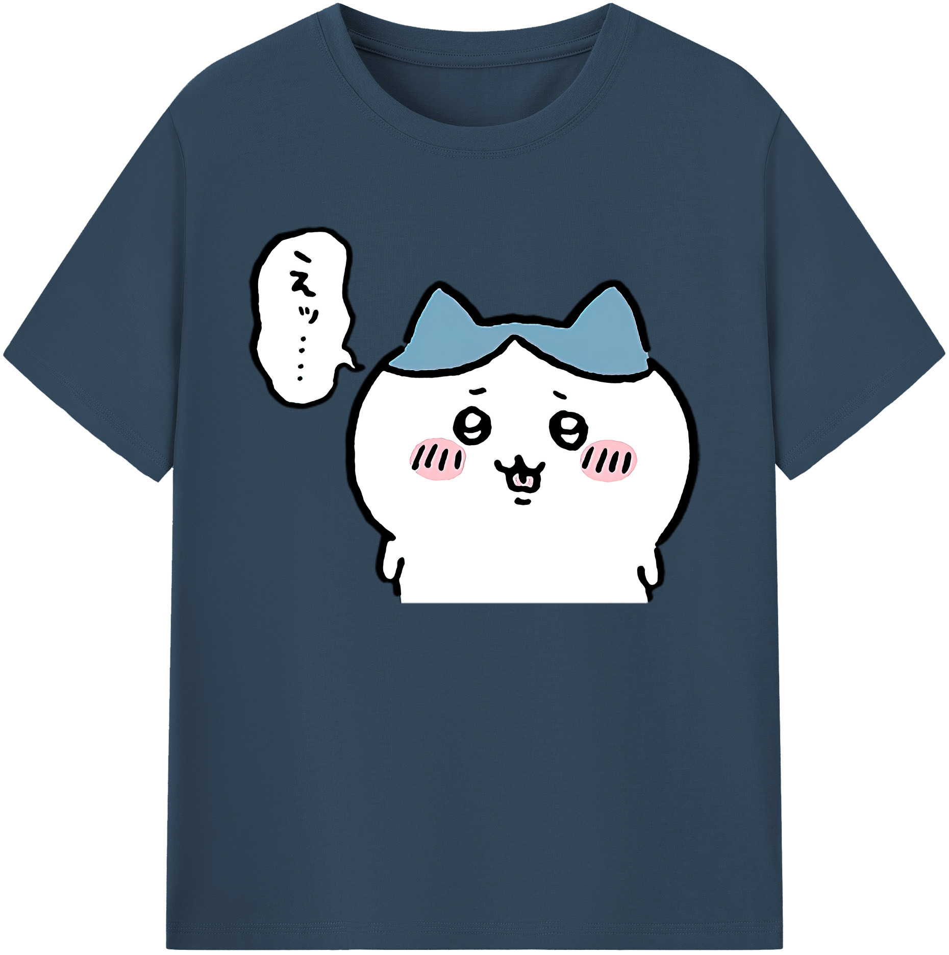 （画像用） ちいかわ ハチワレ Chii-kawa hachiware 綿100％ メンズ半袖Tシャツ｜肌触りやわらか＆通気性