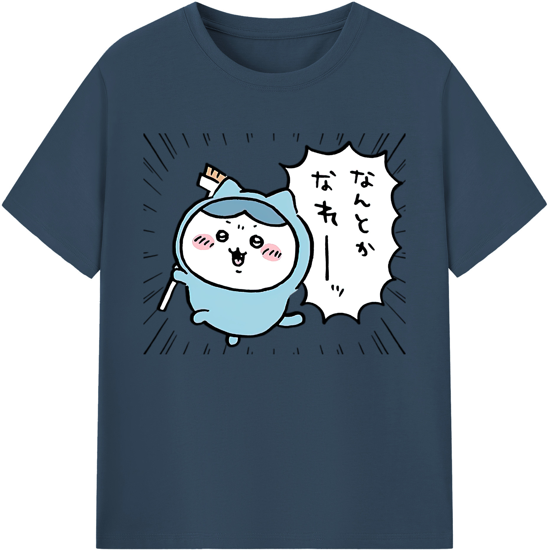 （画像用） ちいかわ ハチワレ Chii-kawa hachiware 綿100％ メンズ半袖Tシャツ｜肌触りやわらか＆通気性