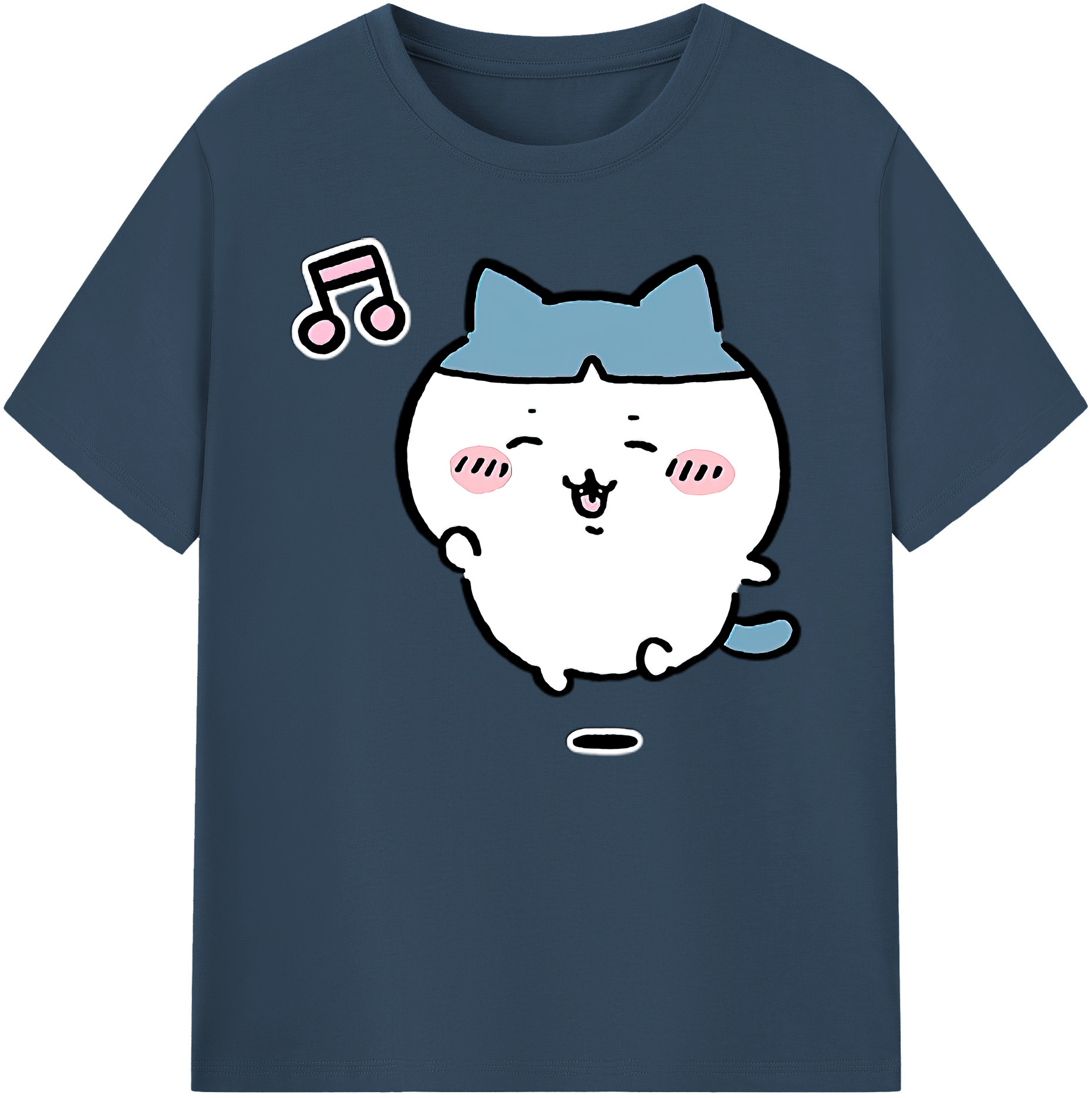 （画像用） ちいかわ ハチワレ Chii-kawa hachiware 綿100％ メンズ半袖Tシャツ｜肌触りやわらか＆通気性