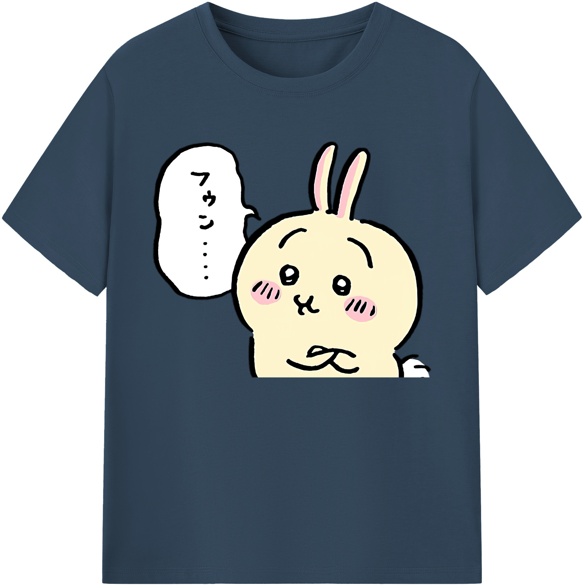 （画像用） ちいかわ うさぎ Chii-kawa usagi 綿100％ メンズ半袖Tシャツ｜肌触りやわらか＆通気性