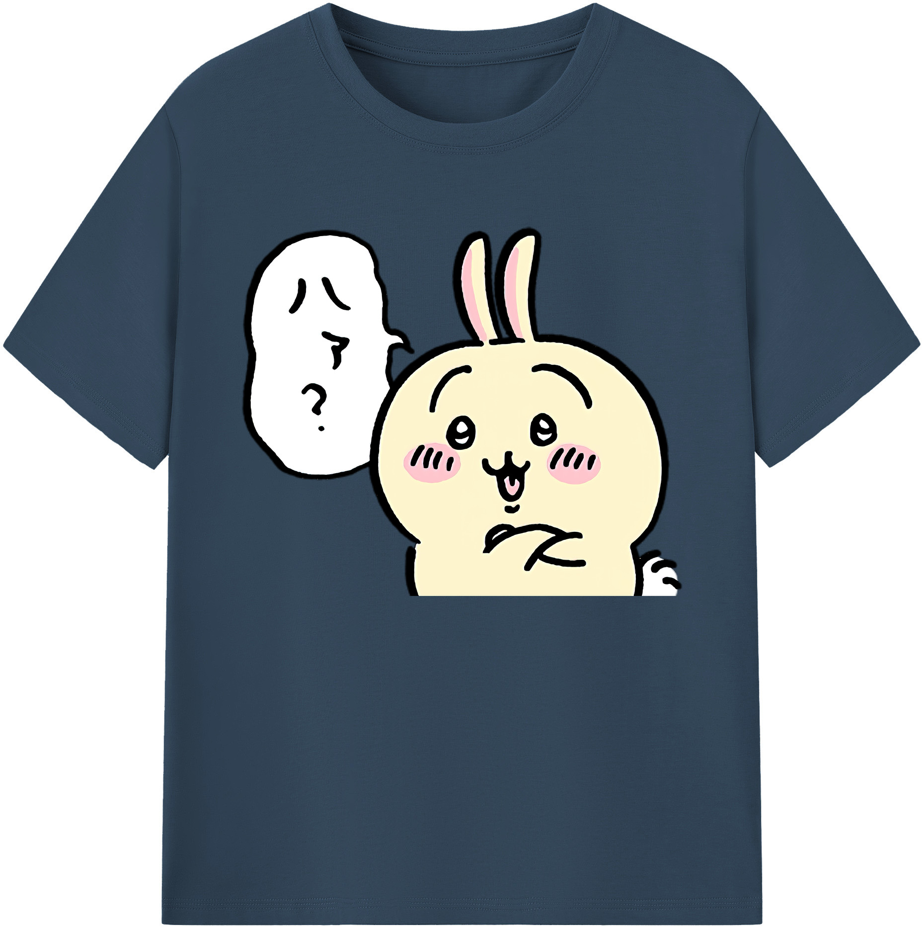 （画像用） ちいかわ うさぎ Chii-kawa usagi 綿100％ メンズ半袖Tシャツ｜肌触りやわらか＆通気性