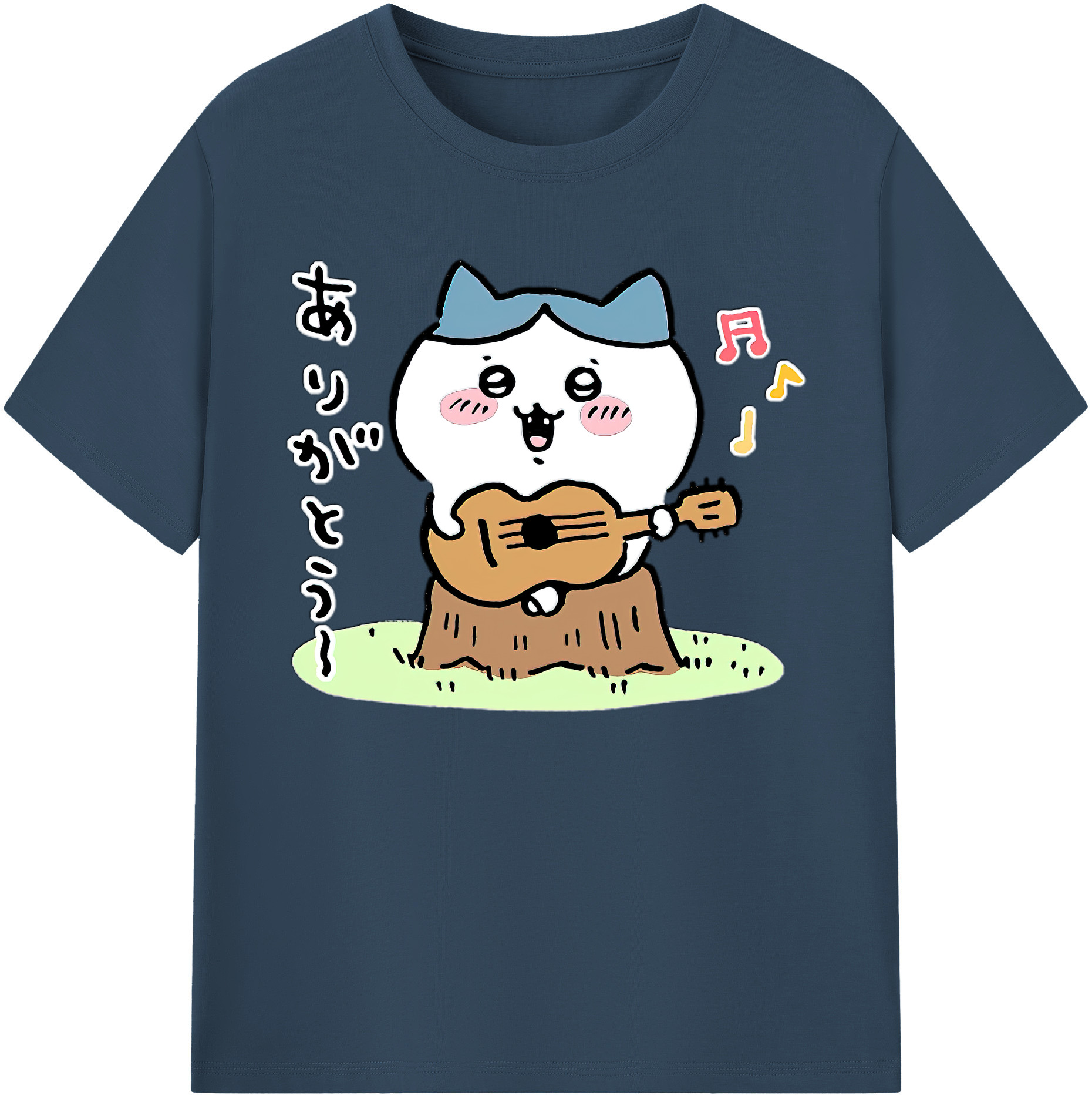 （画像用） ちいかわ ハチワレ Chii-kawa hachiware 綿100％ メンズ半袖Tシャツ｜肌触りやわらか＆通気性