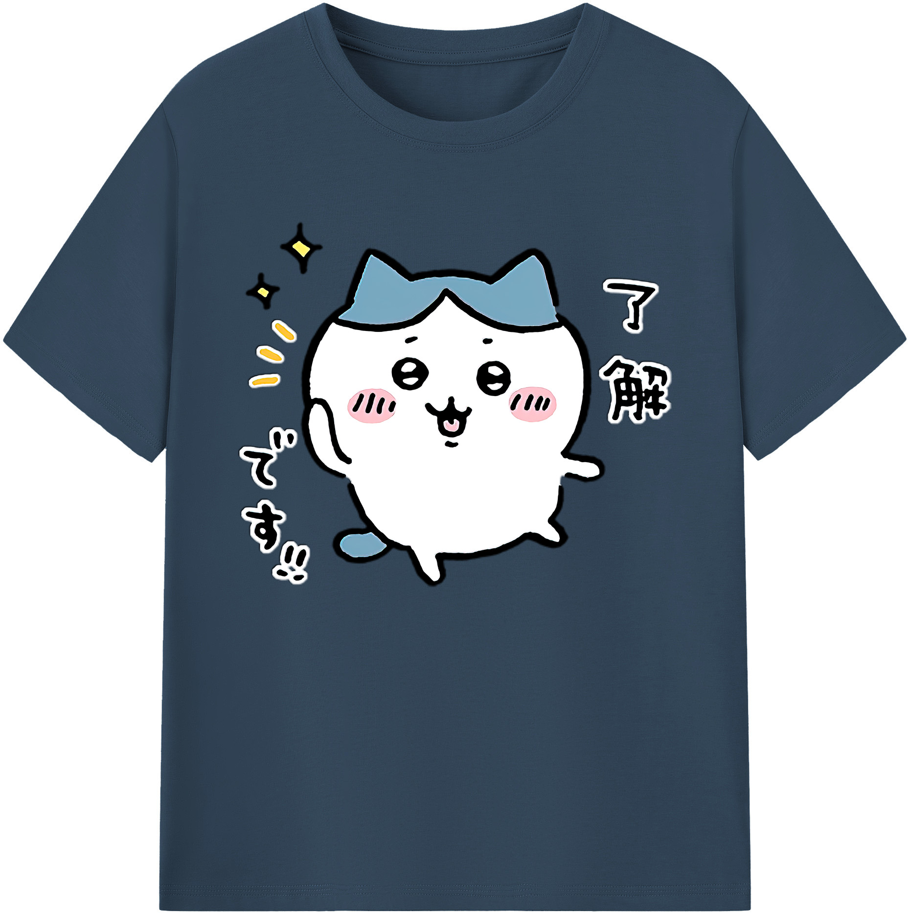 （画像用） ちいかわ ハチワレ Chii-kawa hachiware 綿100％ メンズ半袖Tシャツ｜肌触りやわらか＆通気性