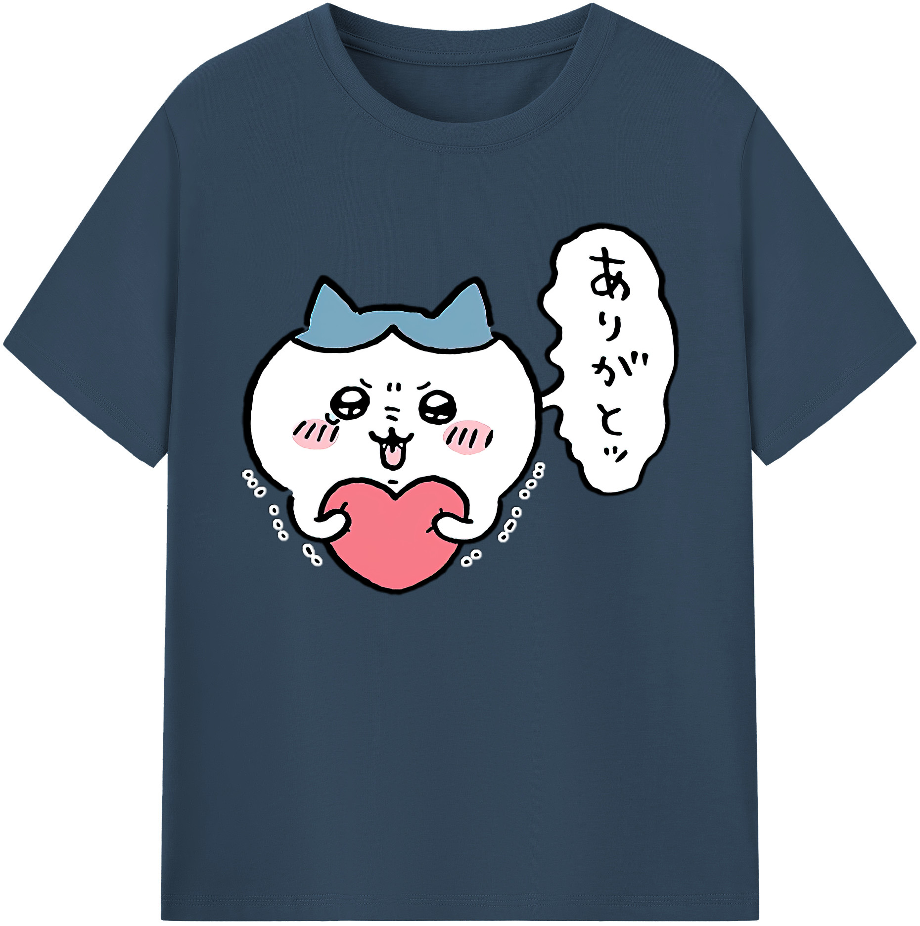 （画像用） ちいかわ ハチワレ Chii-kawa hachiware 綿100％ メンズ半袖Tシャツ｜肌触りやわらか＆通気性