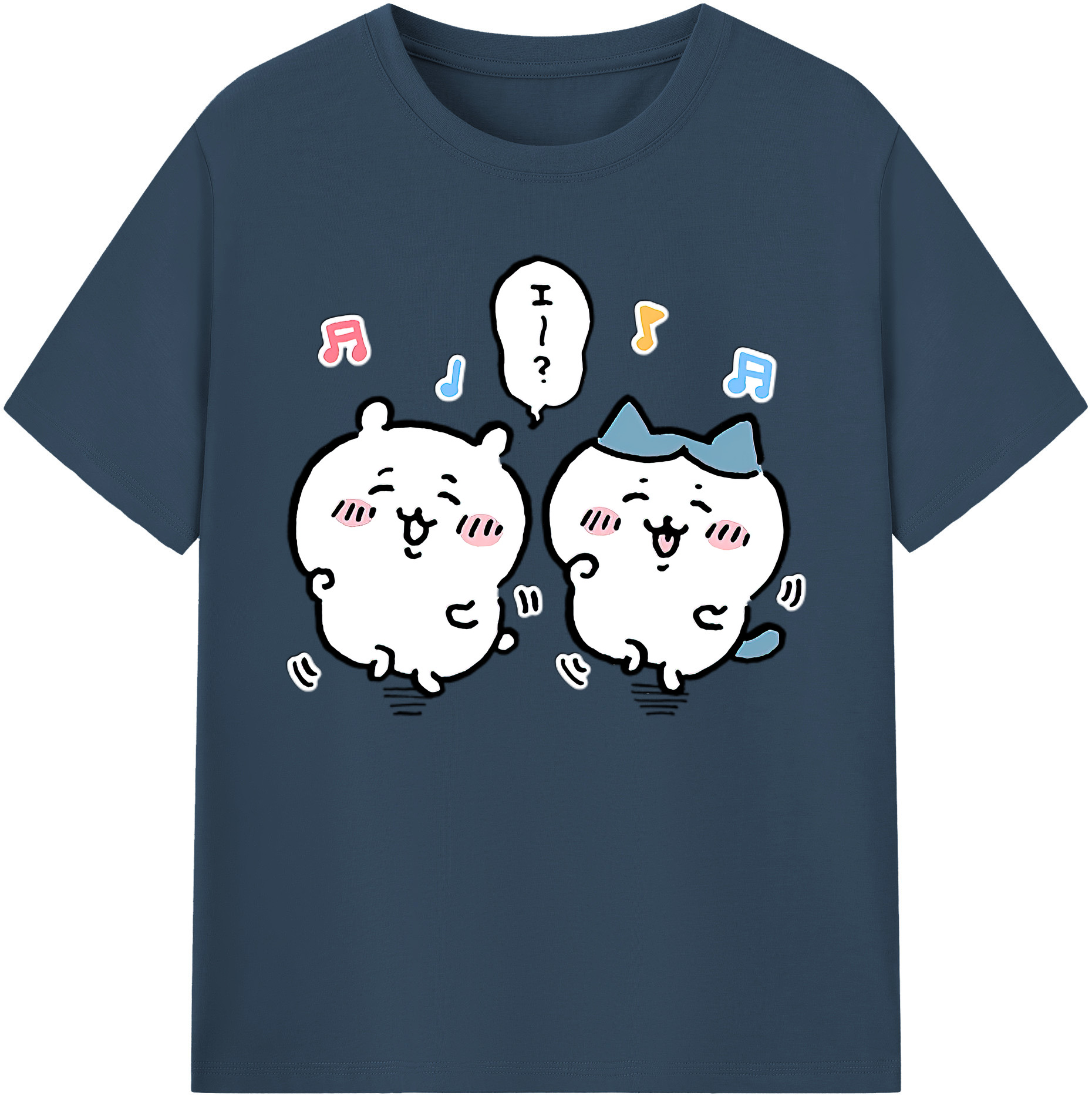 （画像用） ちいかわ ハチワレ Chii-kawa hachiware 綿100％ メンズ半袖Tシャツ｜肌触りやわらか＆通気性
