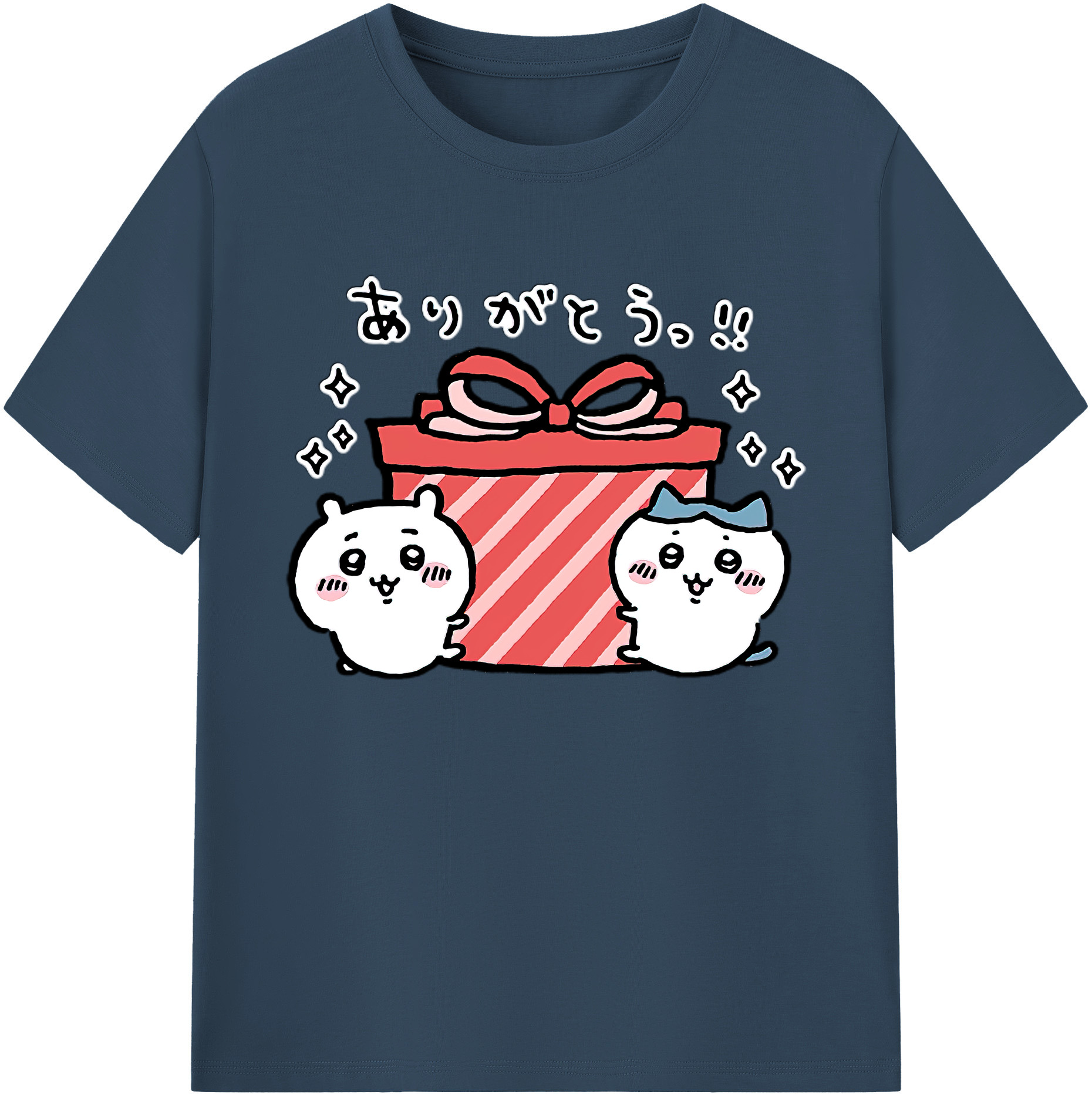 （画像用） ちいかわ ハチワレ Chii-kawa hachiware 綿100％ メンズ半袖Tシャツ｜肌触りやわらか＆通気性