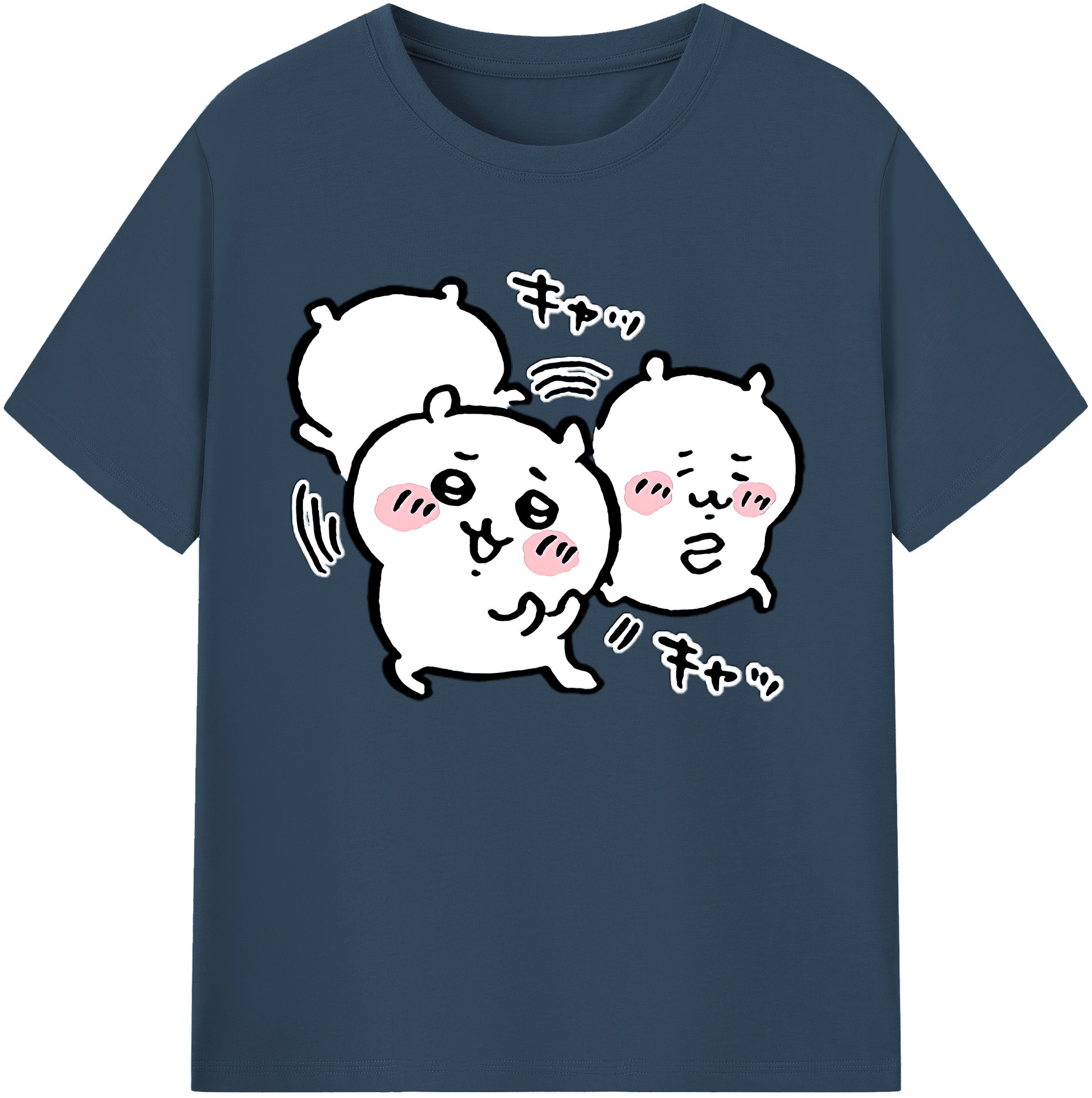 （画像用） ちいかわ ちいかわ Chii-kawa chiikawa 綿100％ メンズ半袖Tシャツ｜肌触りやわらか＆通気性