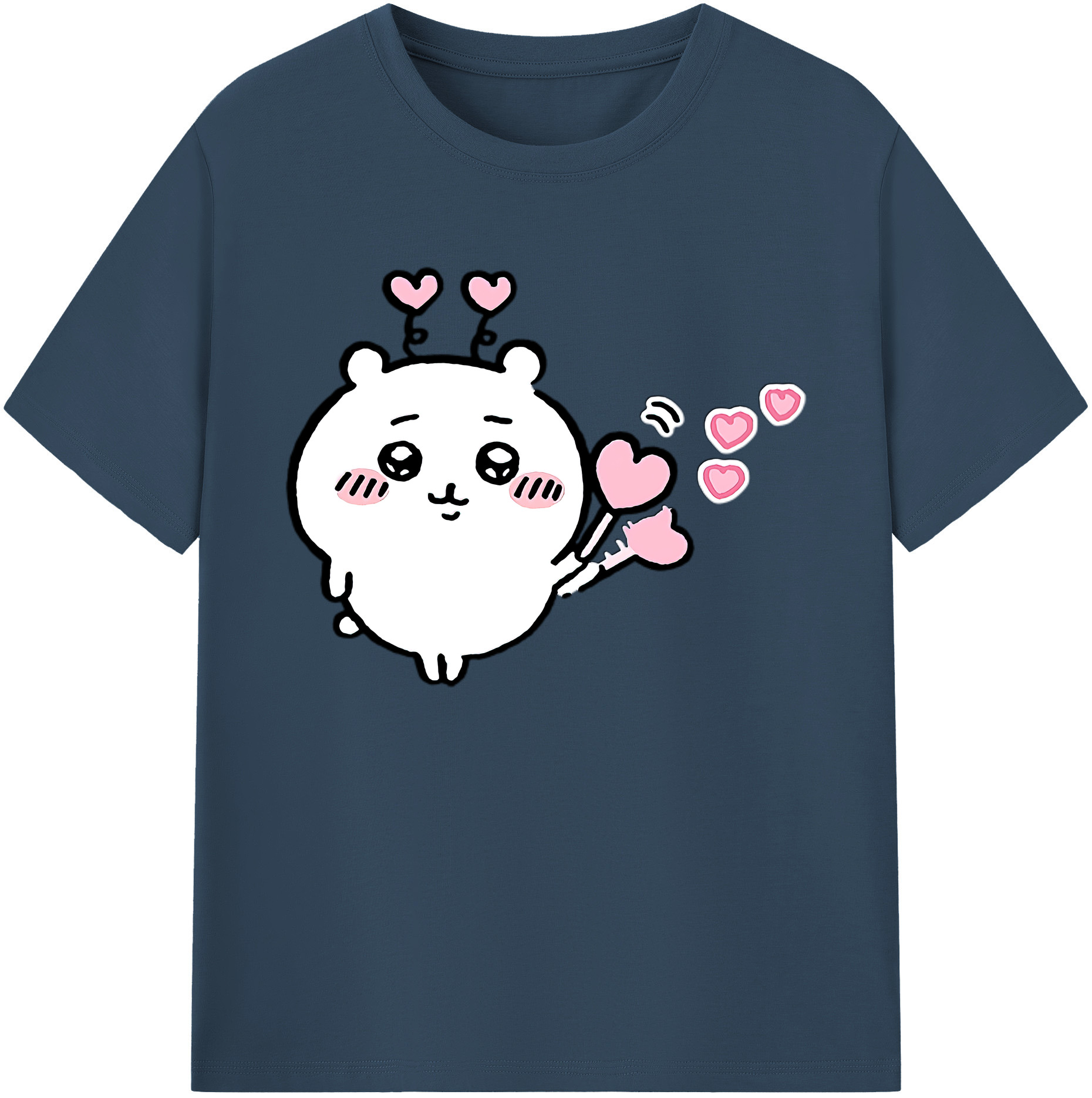 （画像用） ちいかわ ちいかわ Chii-kawa chiikawa 綿100％ メンズ半袖Tシャツ｜肌触りやわらか＆通気性