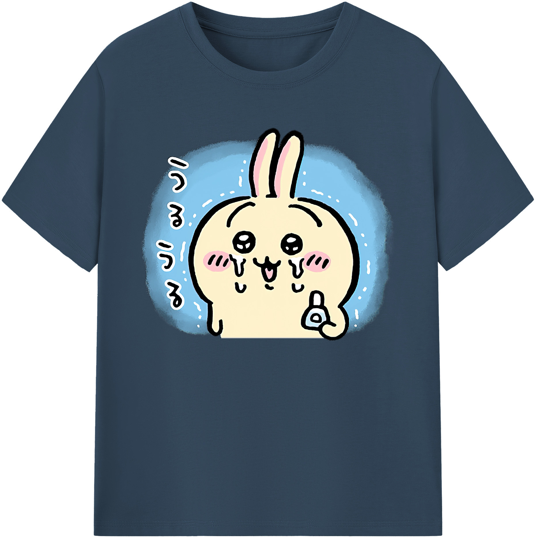 （画像用） ちいかわ うさぎ Chii-kawa usagi 綿100％ メンズ半袖Tシャツ｜肌触りやわらか＆通気性