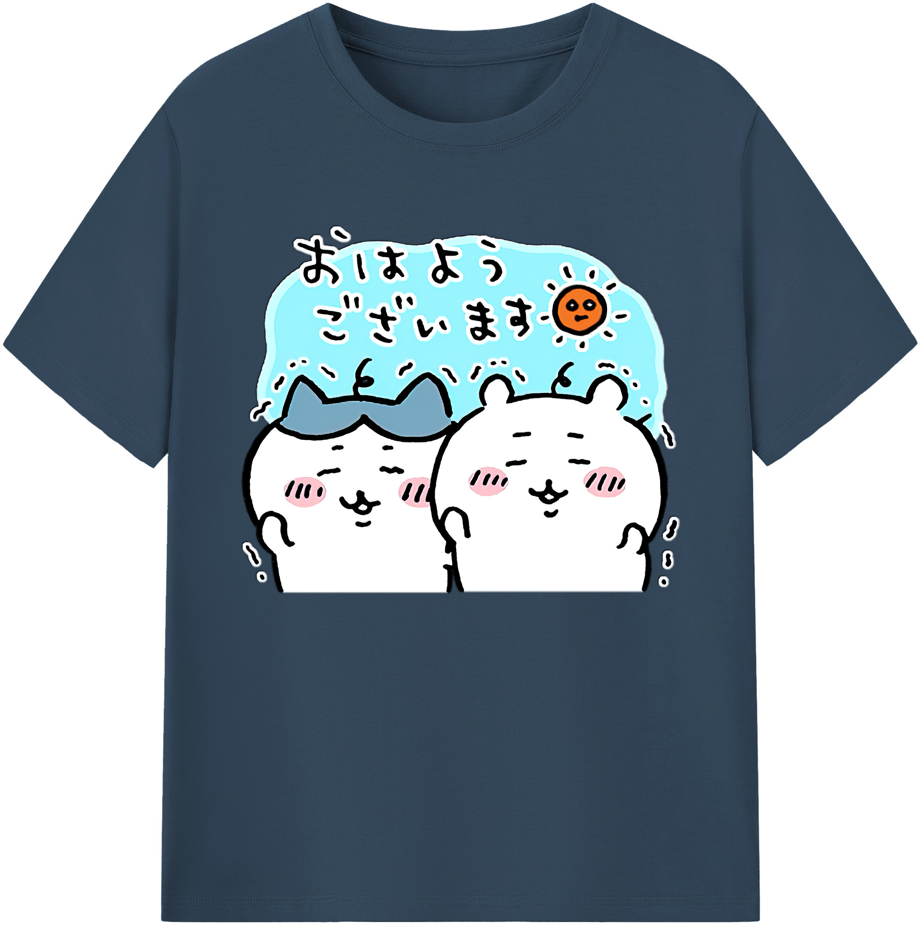 （画像用） ちいかわ ハチワレ Chii-kawa hachiware 綿100％ メンズ半袖Tシャツ｜肌触りやわらか＆通気性