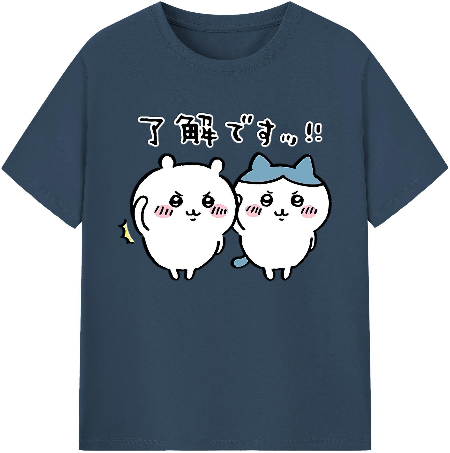 （画像用） ちいかわ ハチワレ Chii-kawa hachiware 綿100％ メンズ半袖Tシャツ｜肌触りやわらか＆通気性