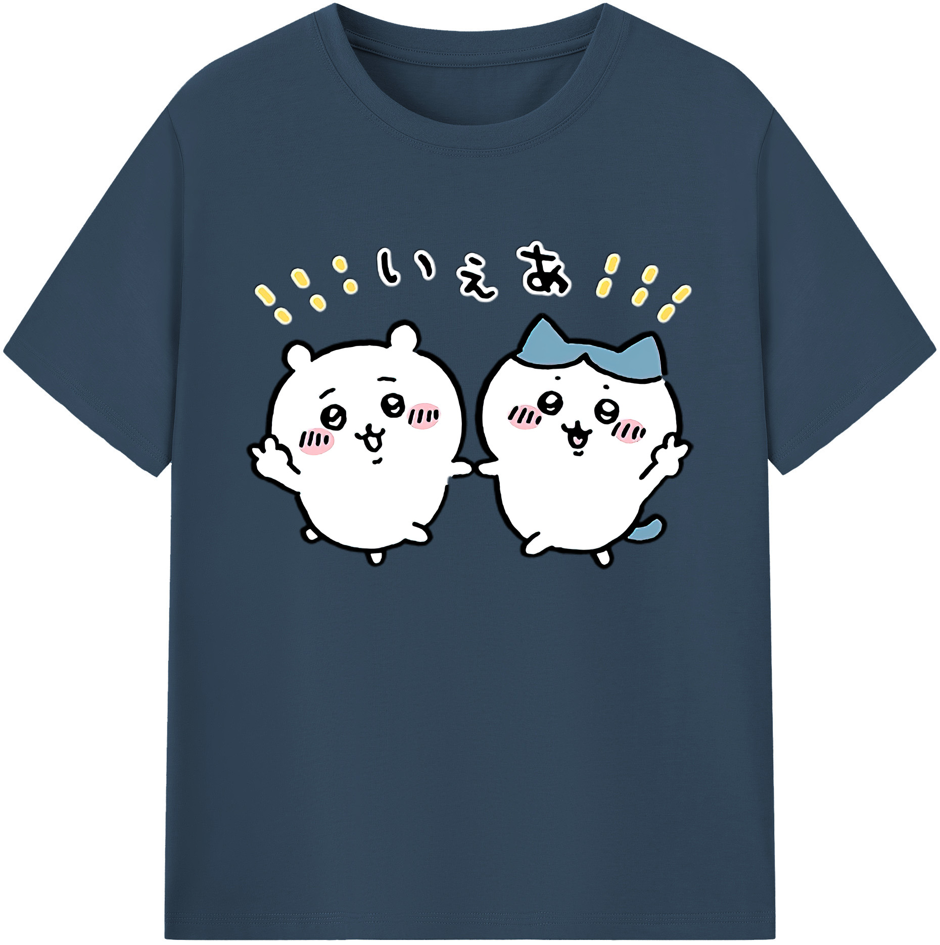 （画像用） ちいかわ ハチワレ Chii-kawa hachiware 綿100％ メンズ半袖Tシャツ｜肌触りやわらか＆通気性
