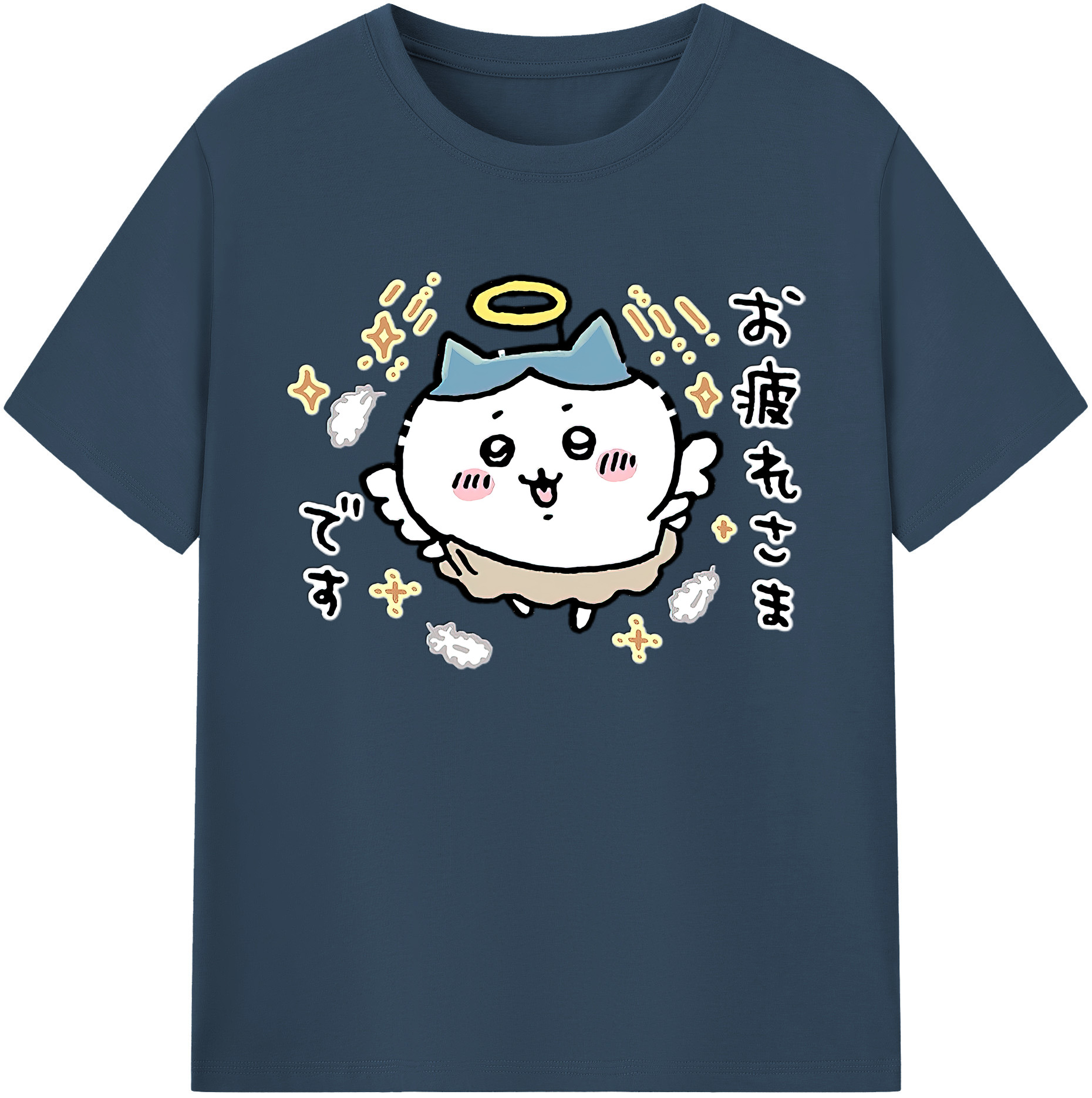 （画像用） ちいかわ ハチワレ Chii-kawa hachiware 綿100％ メンズ半袖Tシャツ｜肌触りやわらか＆通気性