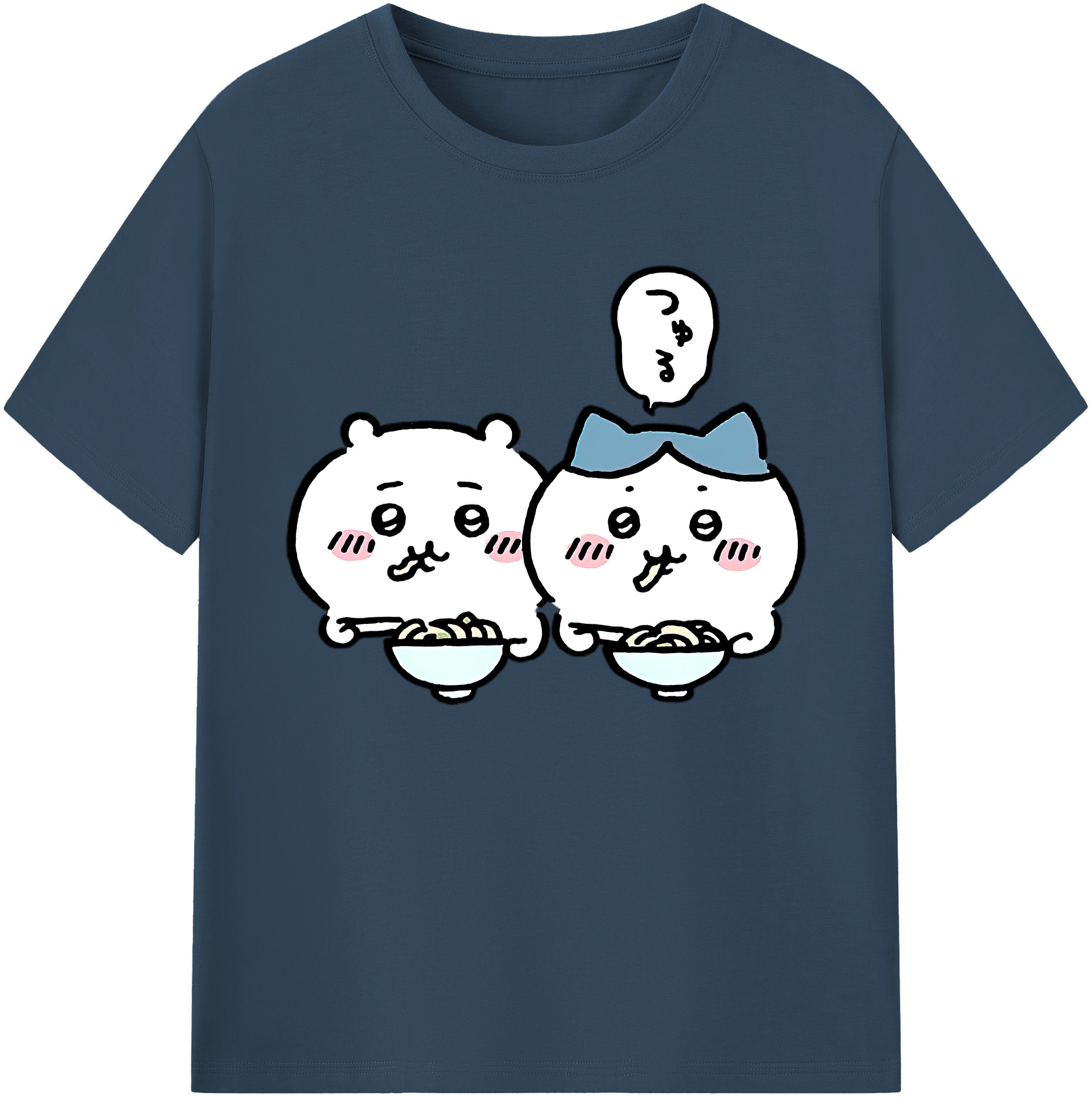 （画像用） ちいかわ ハチワレ Chii-kawa hachiware 綿100％ メンズ半袖Tシャツ｜肌触りやわらか＆通気性