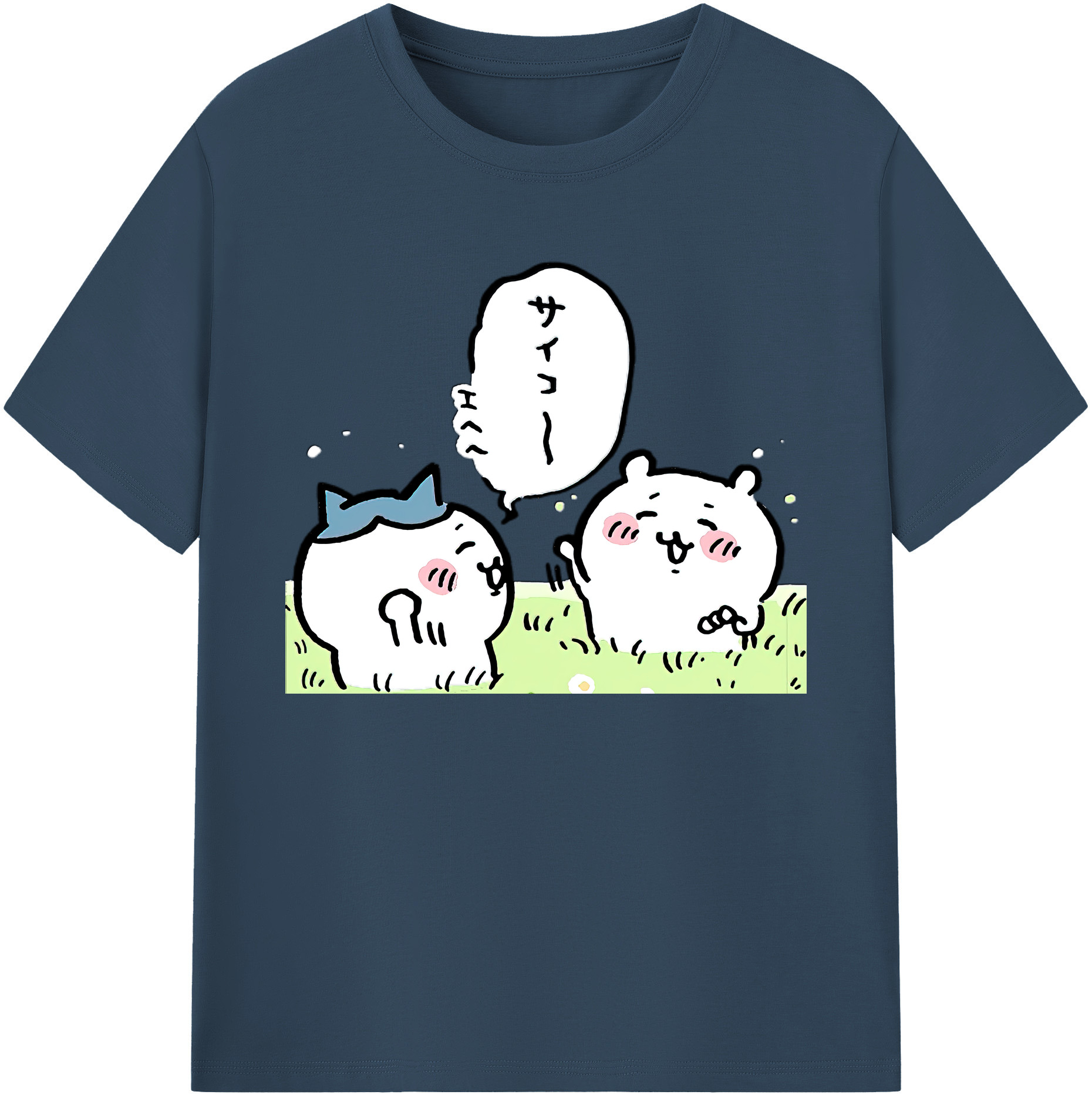 （画像用） ちいかわ ちいかわ Chii-kawa chiikawa 綿100％ メンズ半袖Tシャツ｜肌触りやわらか＆通気性
