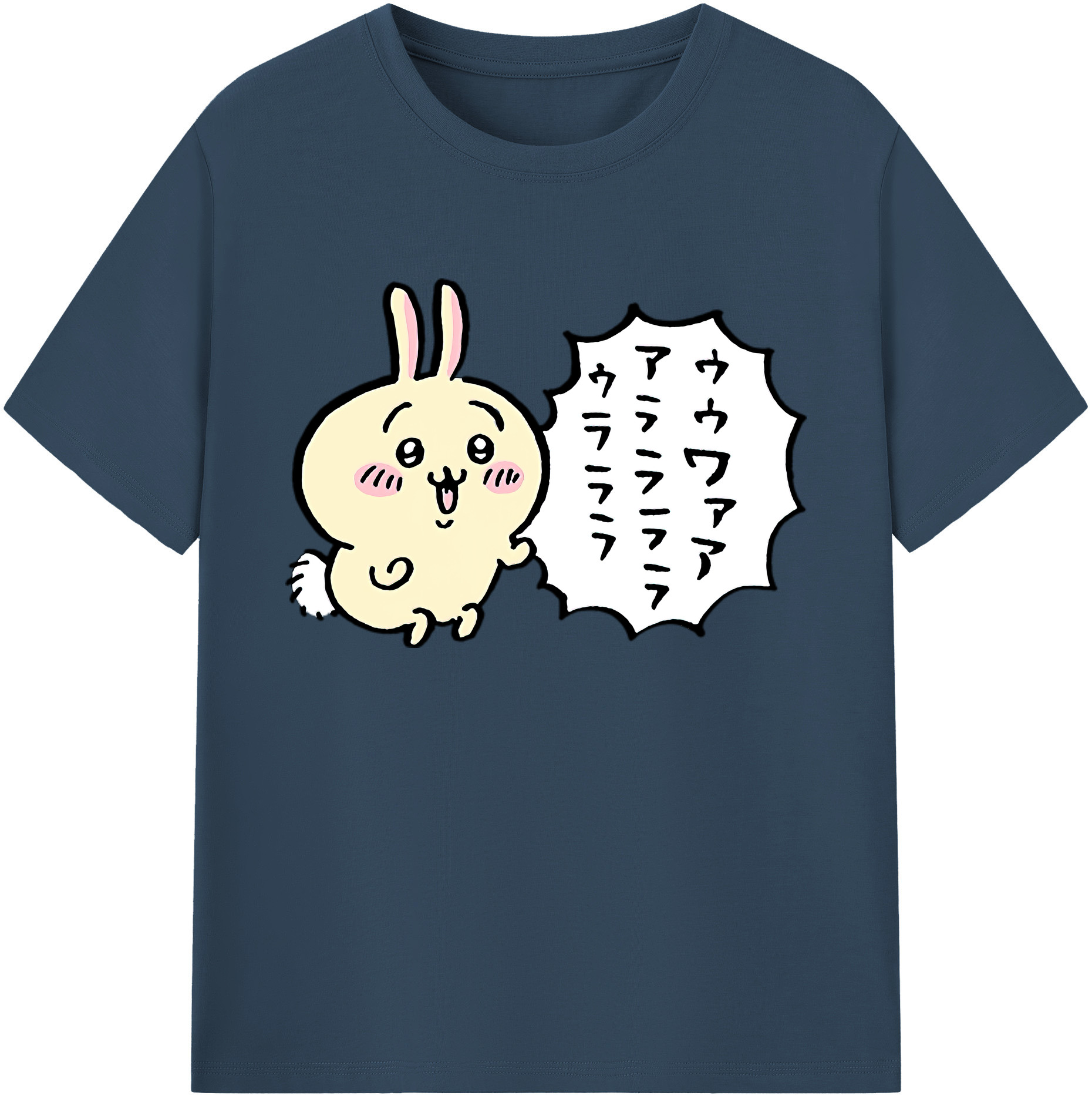（画像用） ちいかわ うさぎ Chii-kawa usagi 綿100％ メンズ半袖Tシャツ｜肌触りやわらか＆通気性