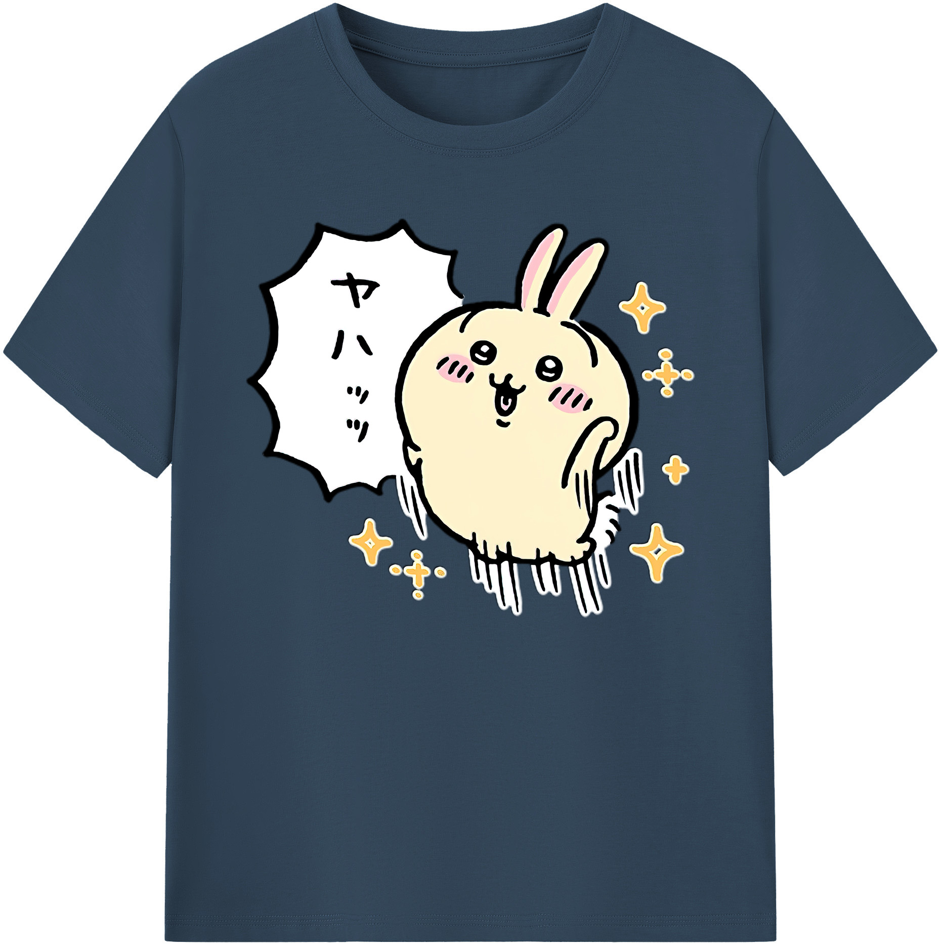 （画像用） ちいかわ うさぎ Chii-kawa usagi 綿100％ メンズ半袖Tシャツ｜肌触りやわらか＆通気性
