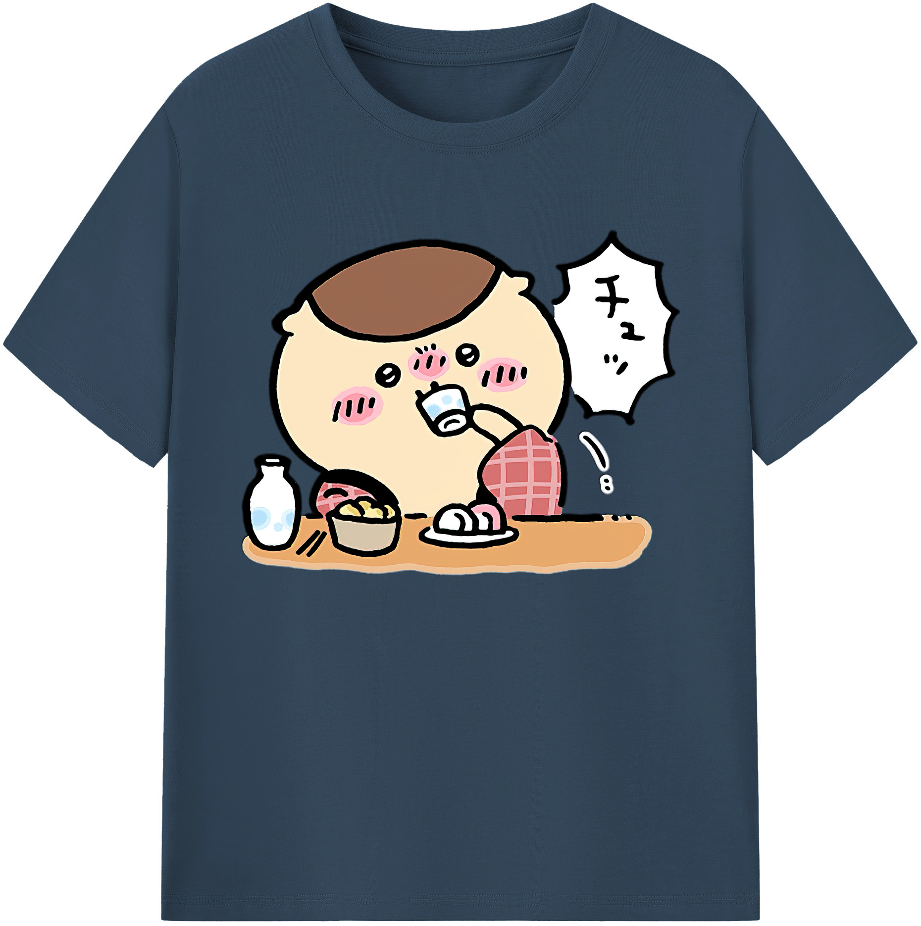 （画像用） ちいかわ くりまんじゅう Chii-kawa kuri manjū 綿100％ メンズ半袖Tシャツ｜肌触りやわらか＆通気性