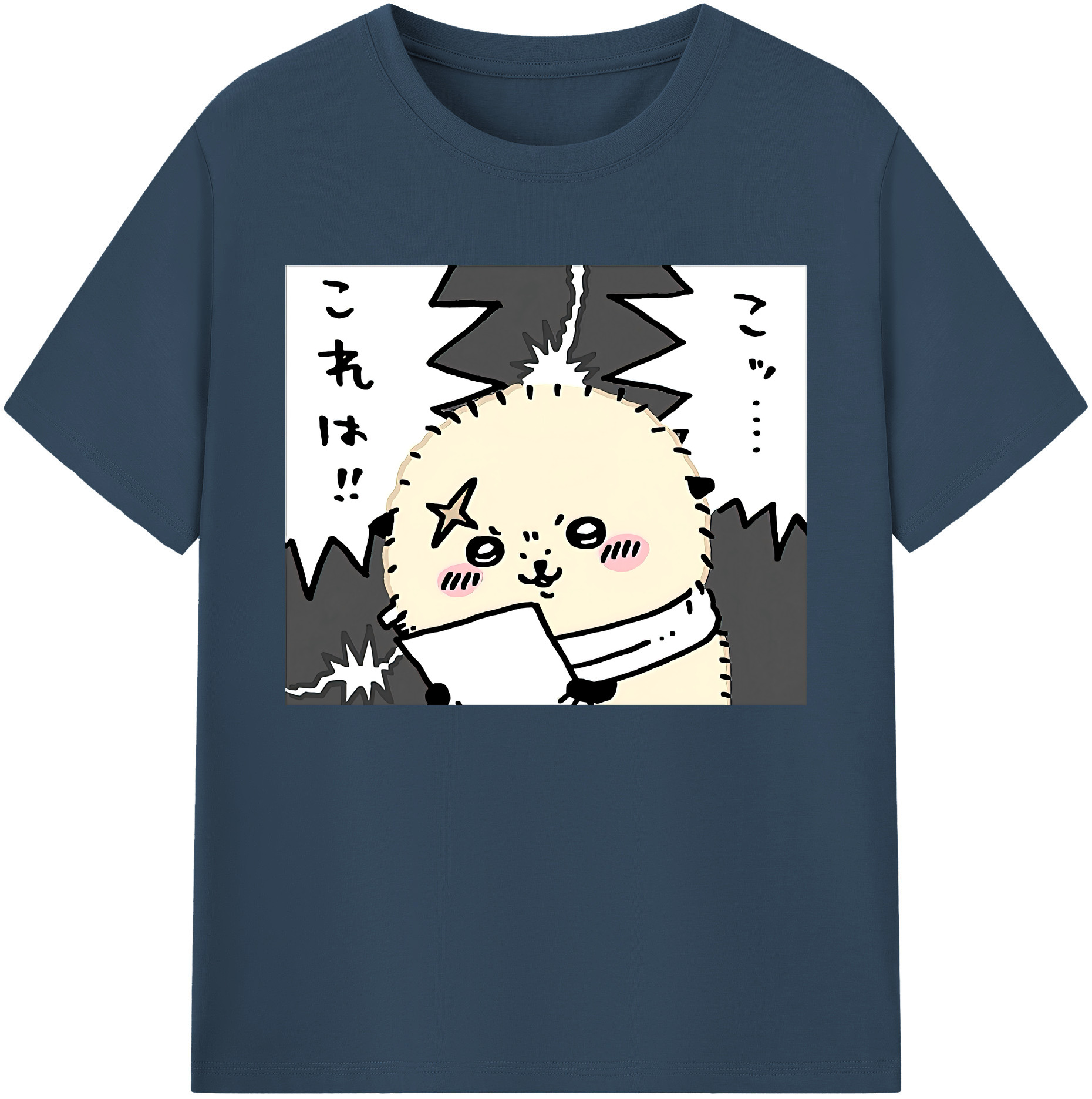 （画像用） ちいかわ ラッコ Chii-kawa Sea otter 綿100％ メンズ半袖Tシャツ｜肌触りやわらか＆通気性