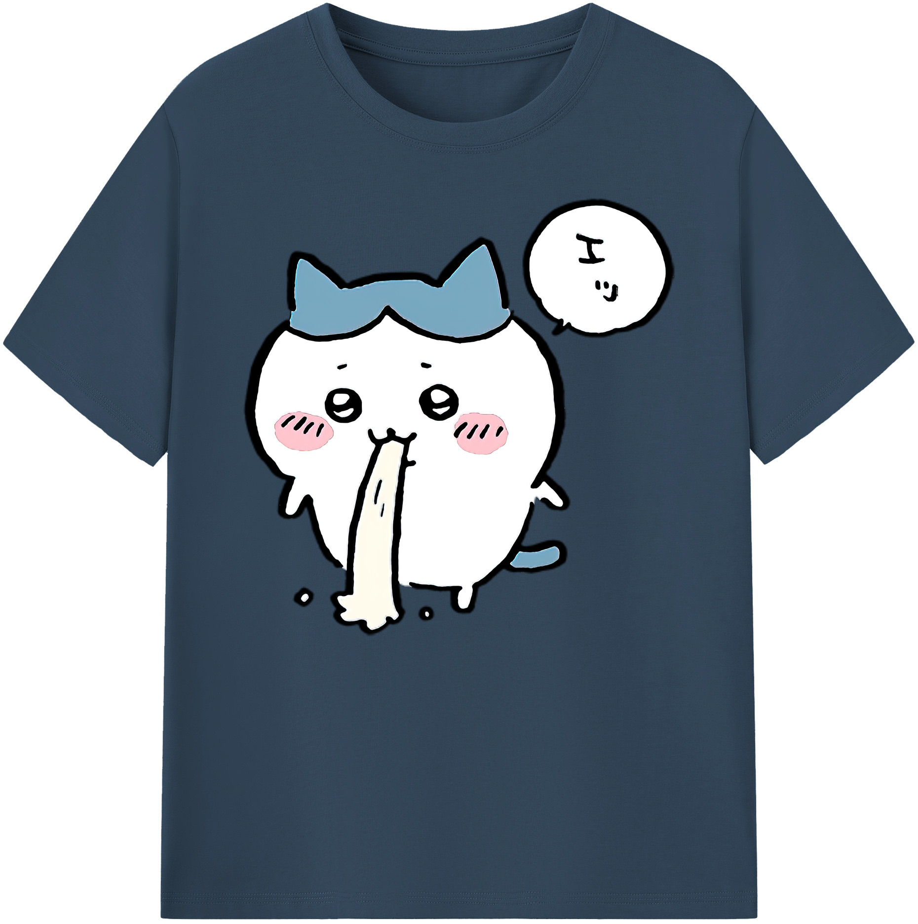 （画像用） ちいかわ ハチワレ Chii-kawa hachiware 綿100％ メンズ半袖Tシャツ｜肌触りやわらか＆通気性