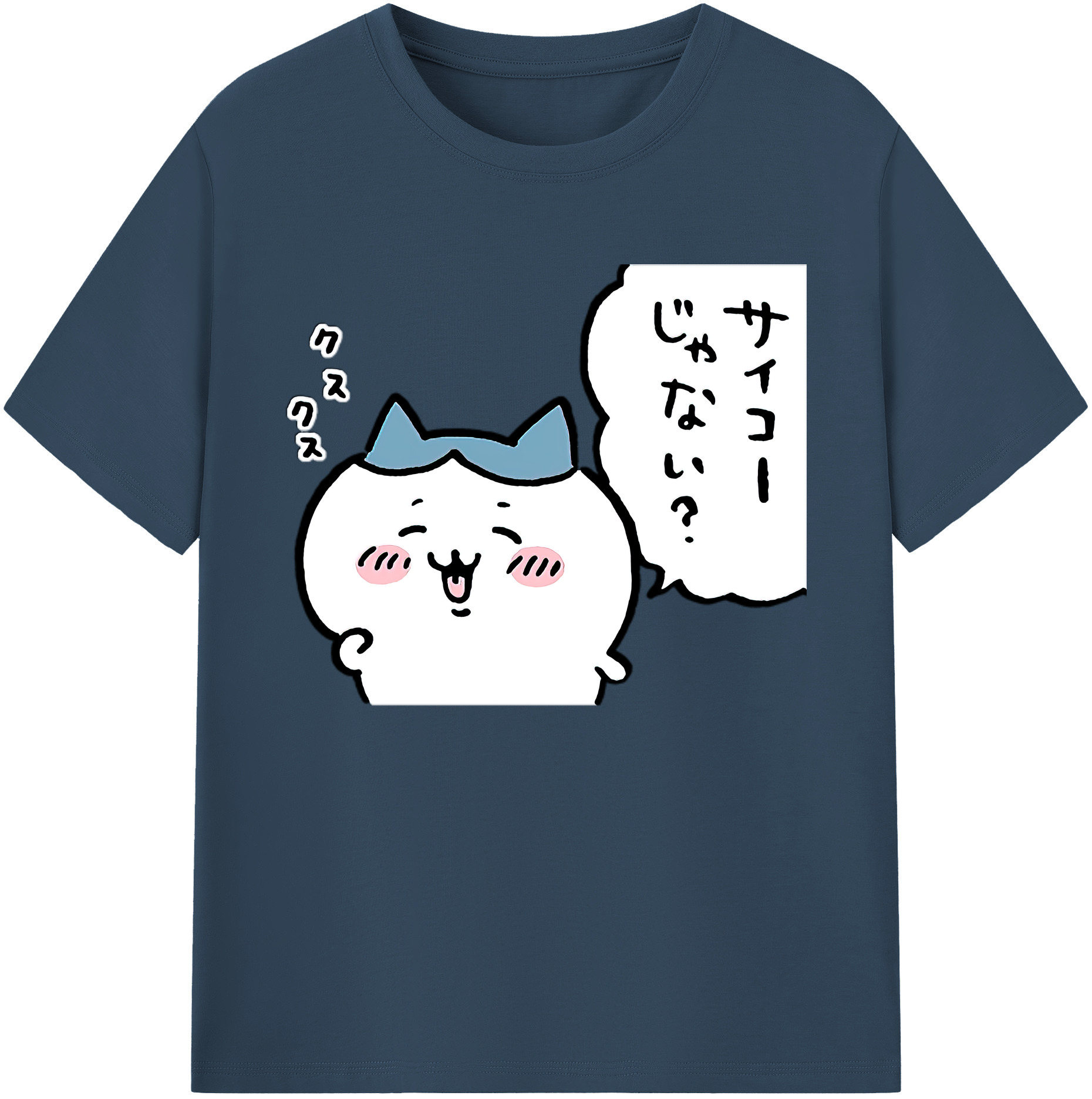 （画像用） ちいかわ ハチワレ Chii-kawa hachiware 綿100％ メンズ半袖Tシャツ｜肌触りやわらか＆通気性