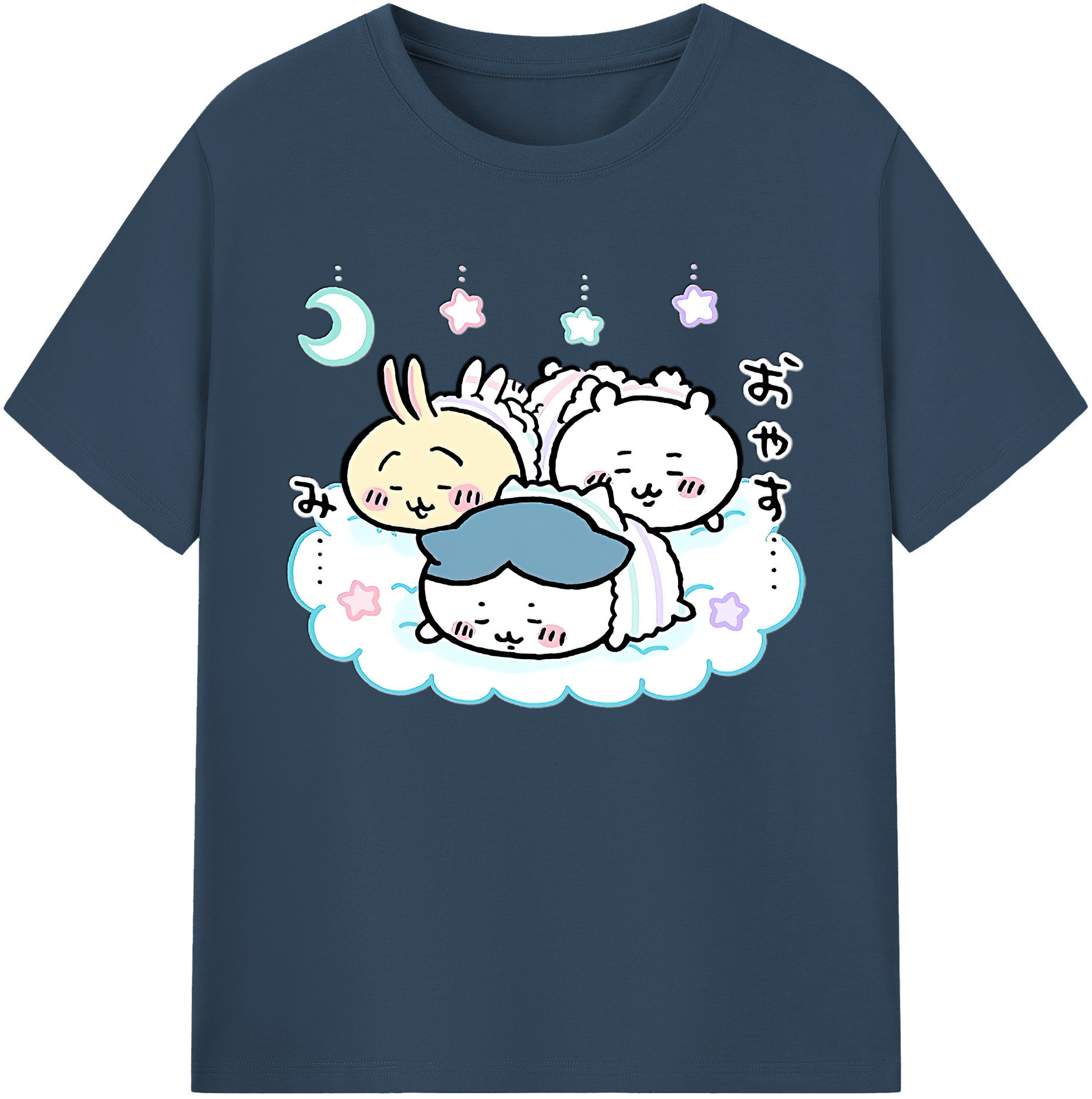 （画像用） ちいかわ ハチワレ Chii-kawa hachiware 綿100％ メンズ半袖Tシャツ｜肌触りやわらか＆通気性